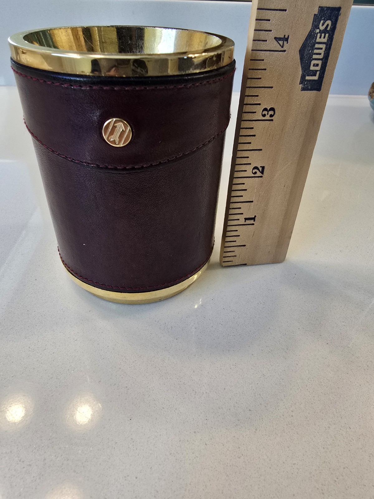 Gold Pfeil Burgundy Leather Desk Organizer Set