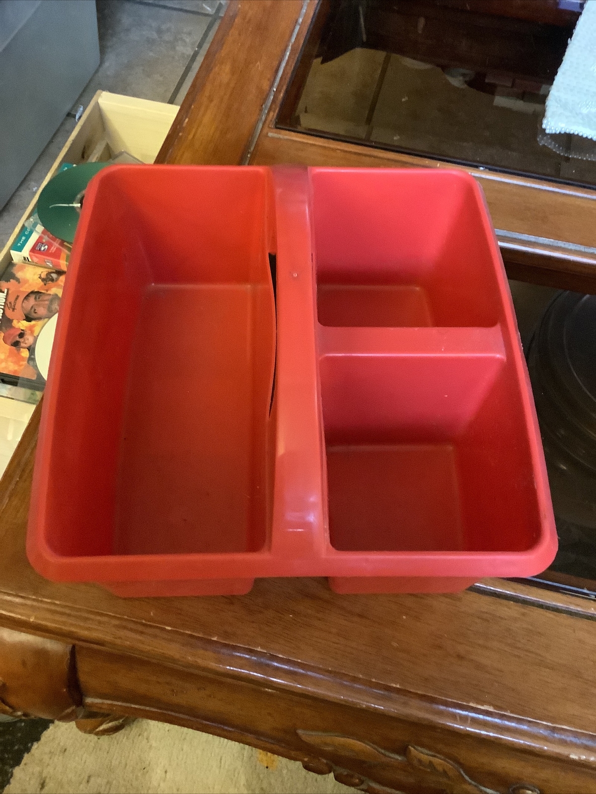 Darice – Classroom Caddy – 9 1/4” X 9 1/4” X 3 5/8” – Red – 3 Section