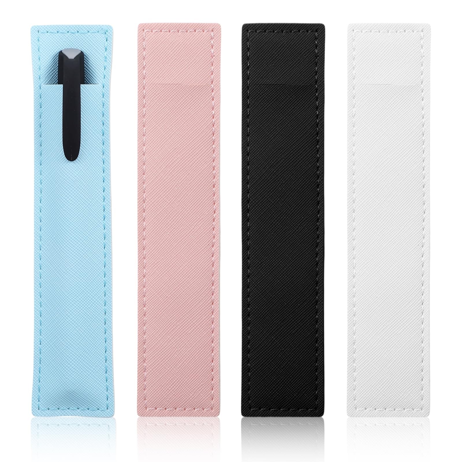 Xyembu 4 Pack Leather Pen Pouch Sleeve Single Fountain Soft Pen Holder Case O…