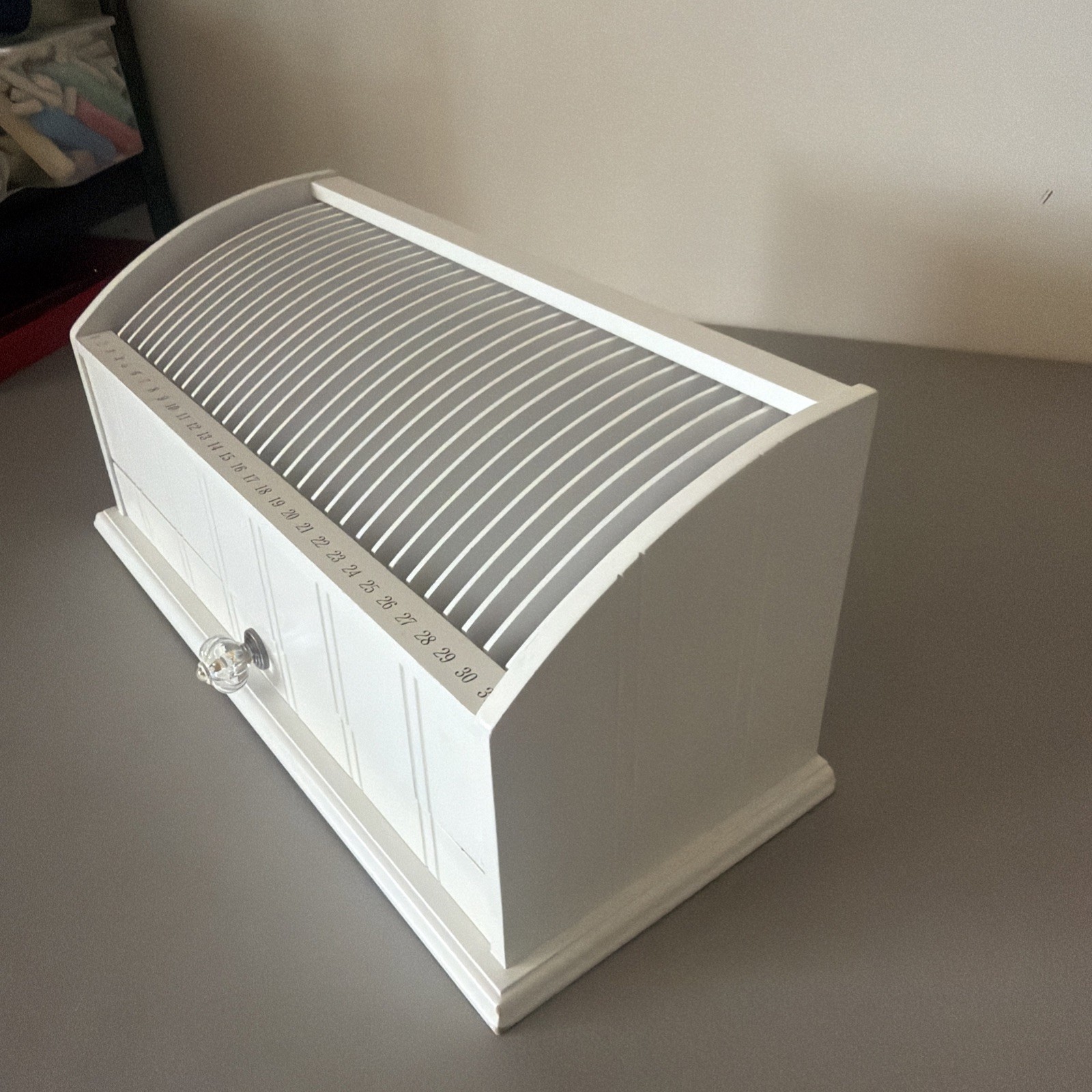 31 Day Wood Monthly Bill Letter Mail Sorter Desk Organizer Numbered w Drawer