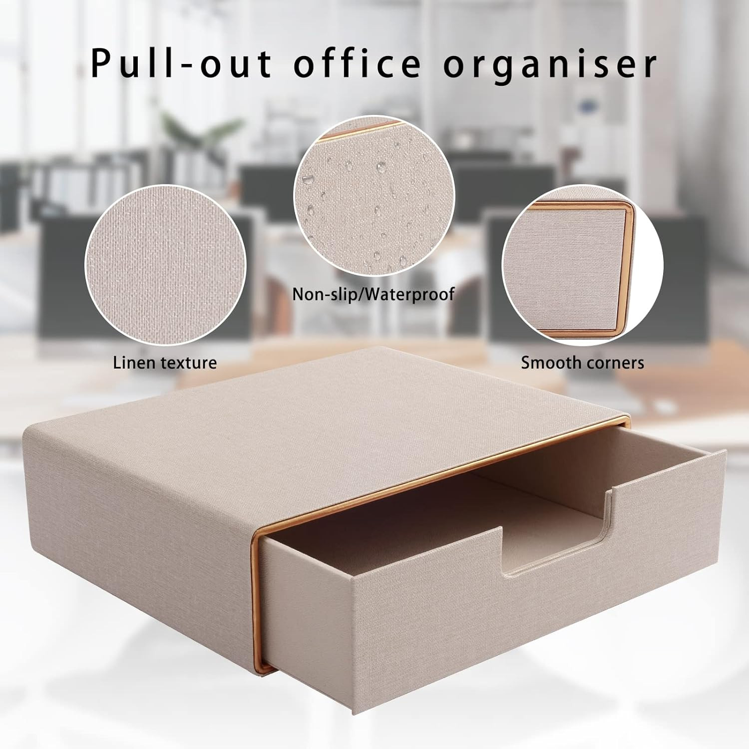 Stackable Drawer Organizer PU Leather Classic Handmade,Organize Home Office Desk