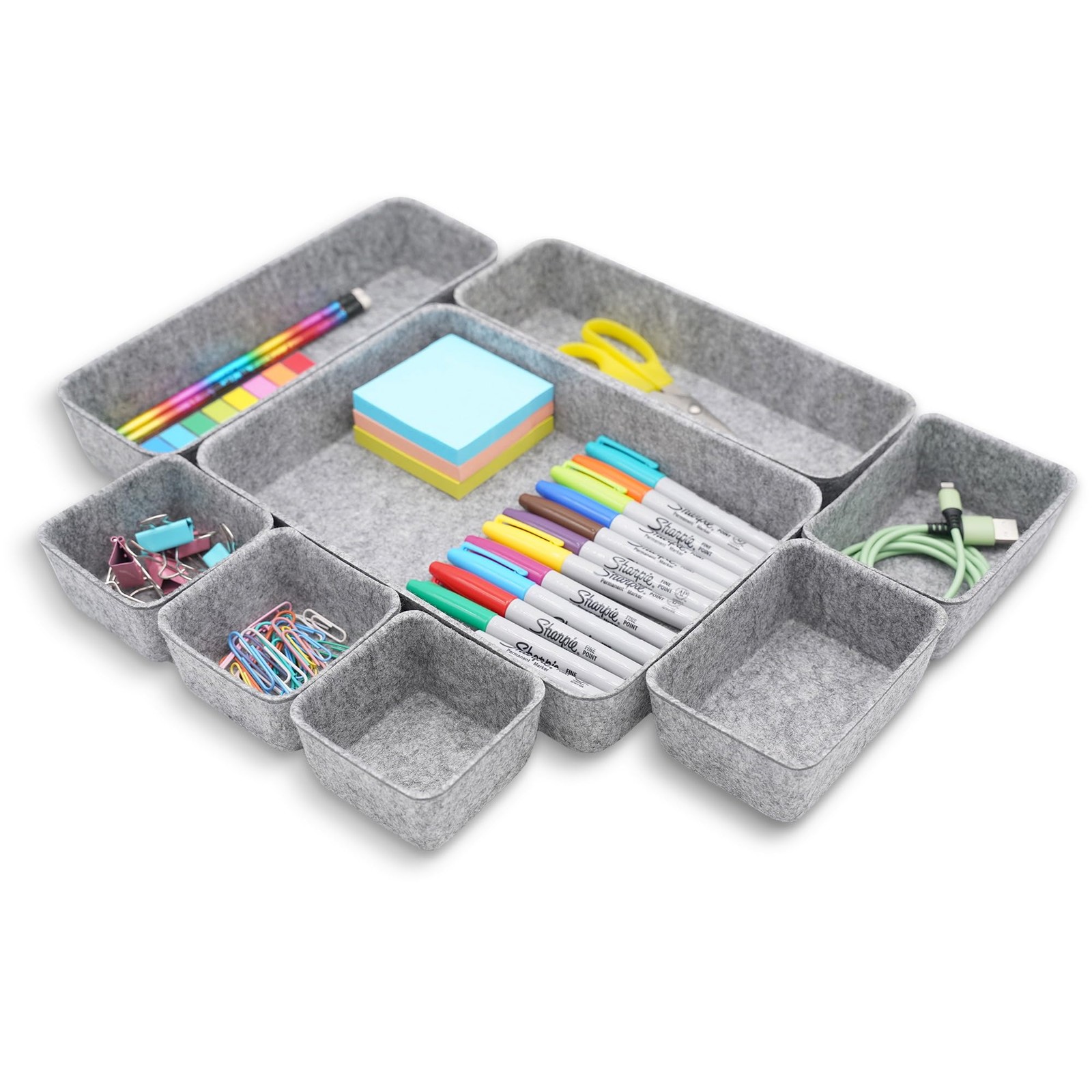Desk Drawer organizers tray Felt storage bins aesthetics room décor for home …