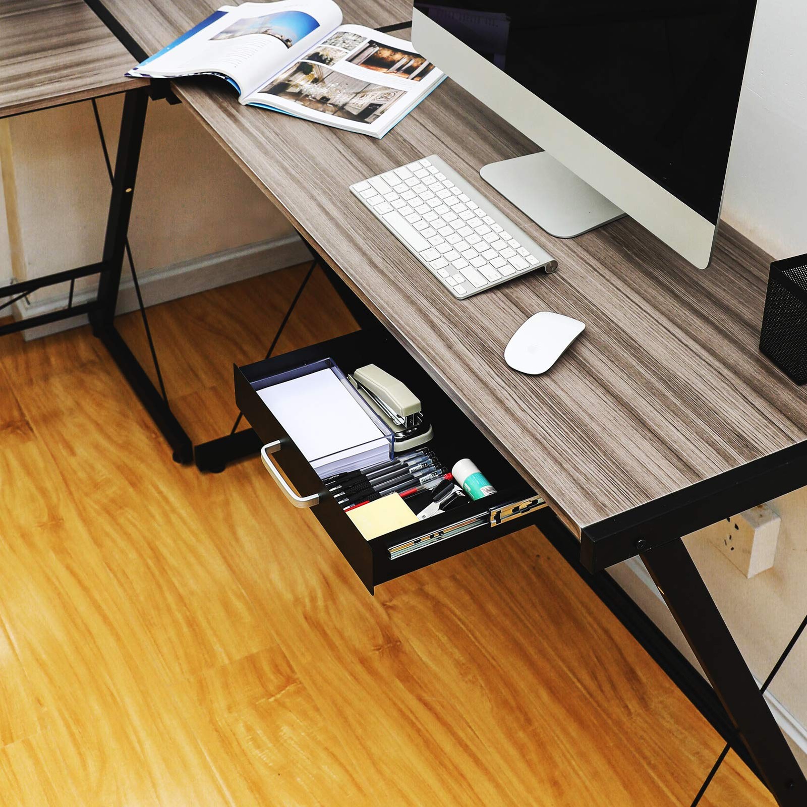 Under Desk Pull-Out Drawer – Storage Organizer Office Mounted, Easy Slide-Out…