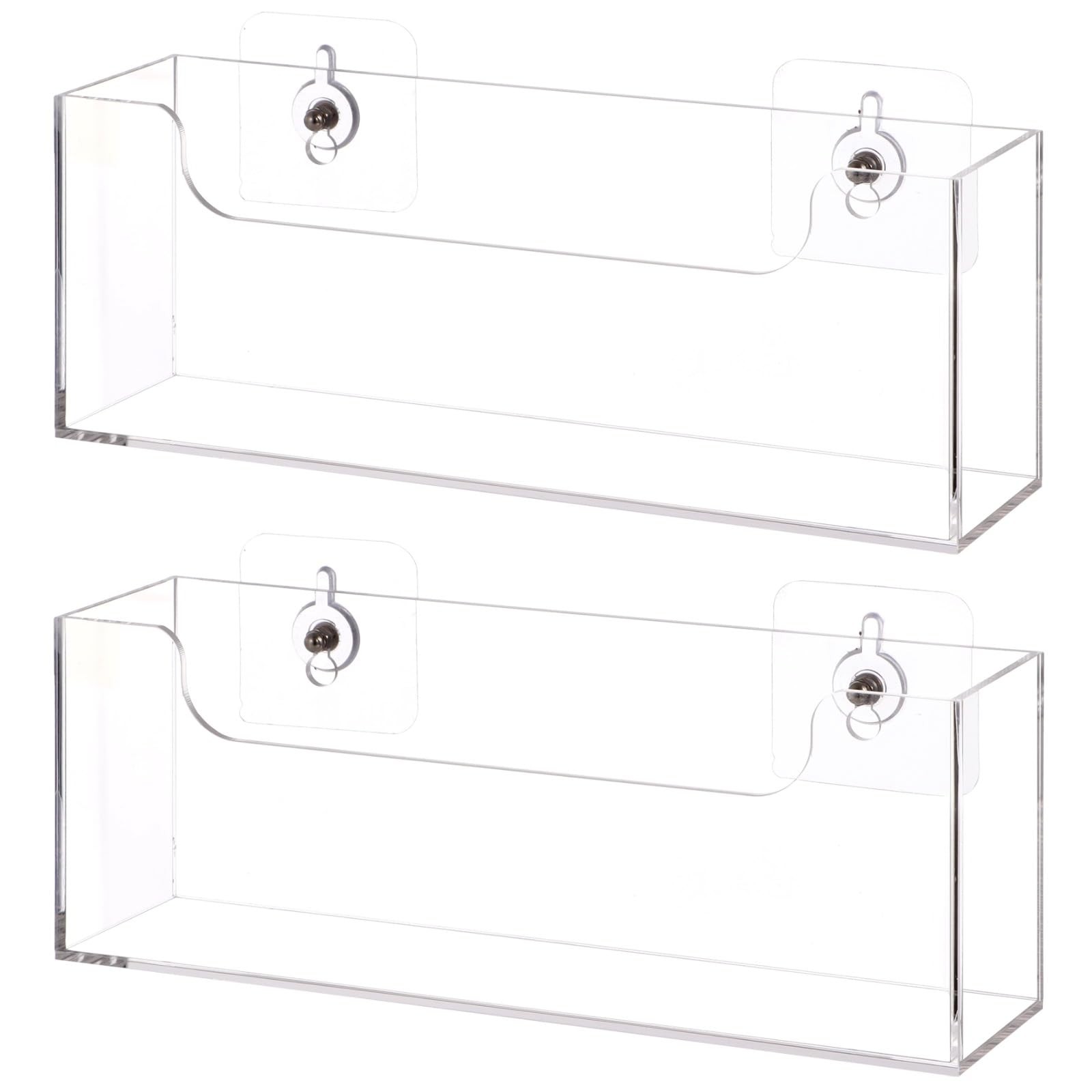 2 PCS Clear Acrylic Mail Holder Box Wall Mount Tabletop Letter Organizer