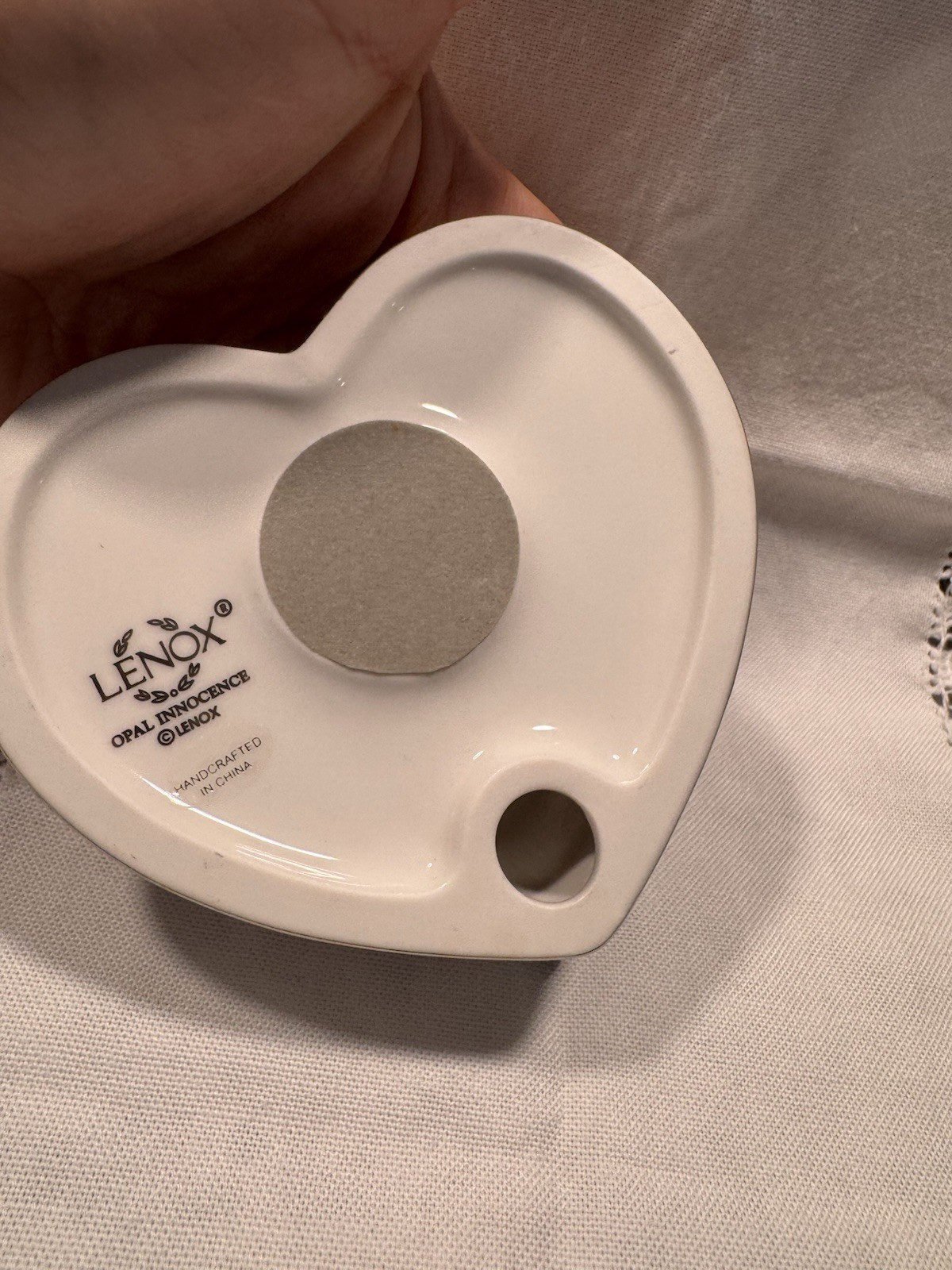 Lenox Fine Bone China OPAL INNOCENCE Heart Shaped Pen Holder