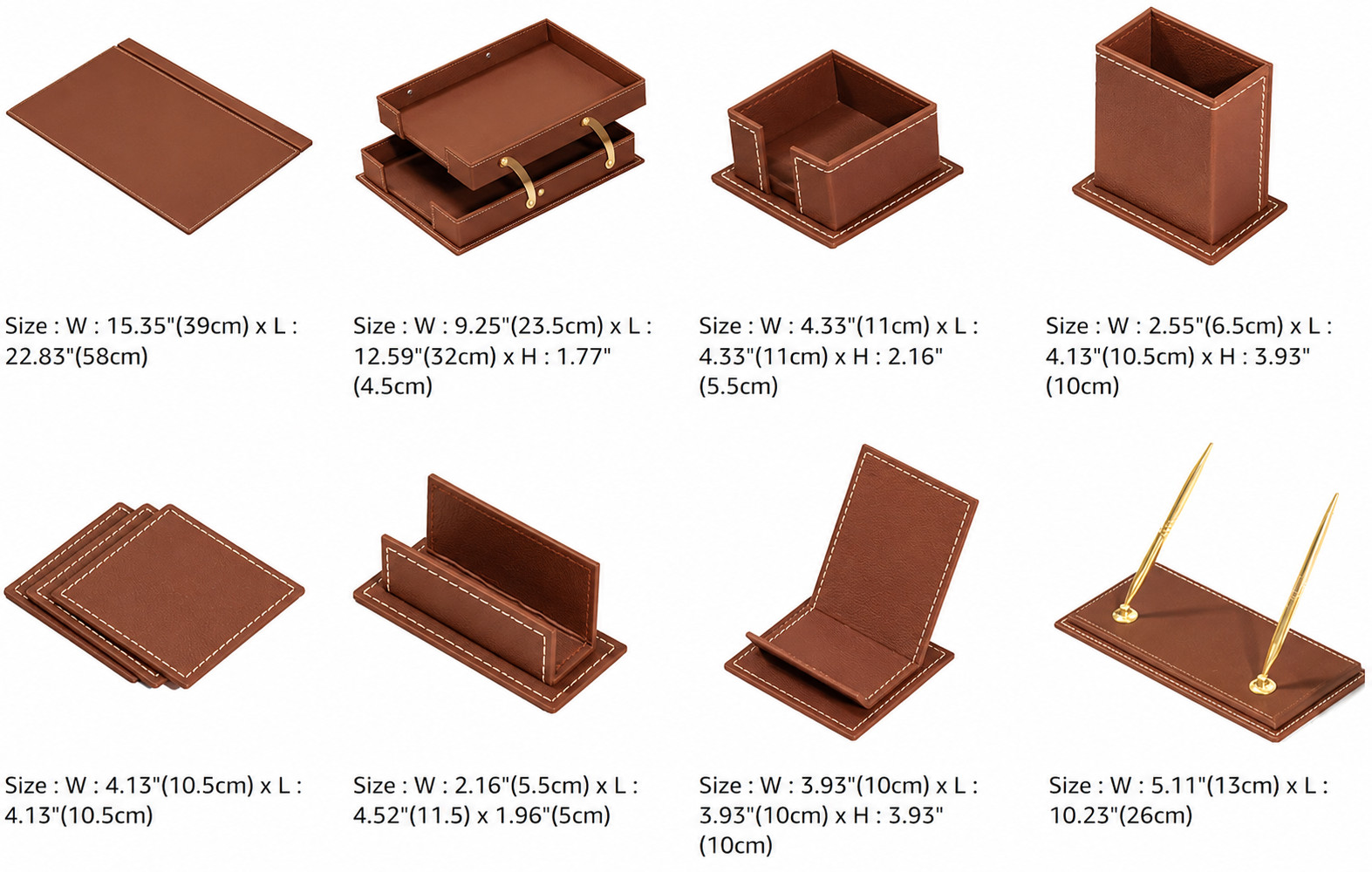 12 PCS Leather Desk Organizer Set – Classic Desk Organizer – Desk Accessories