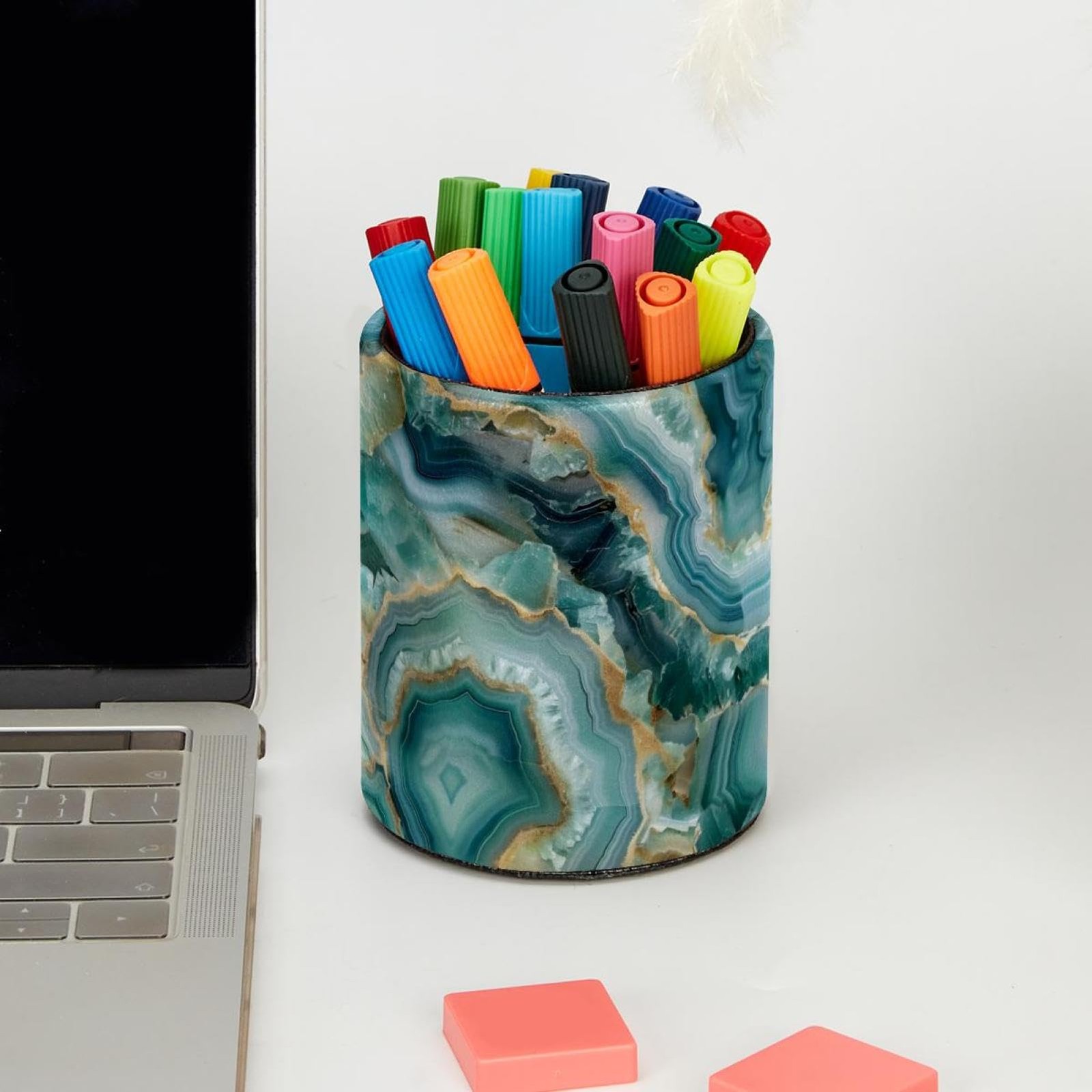 Ceramic Pen Holder Makeup Brush Organizer Storage for Office Home Desk