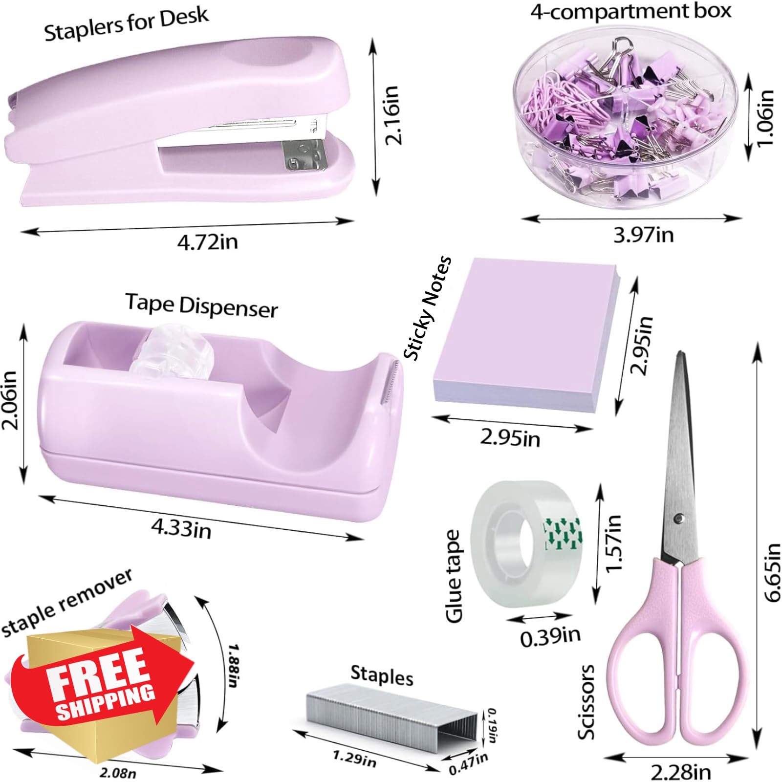 Daphilly Macaron Purple Office Set