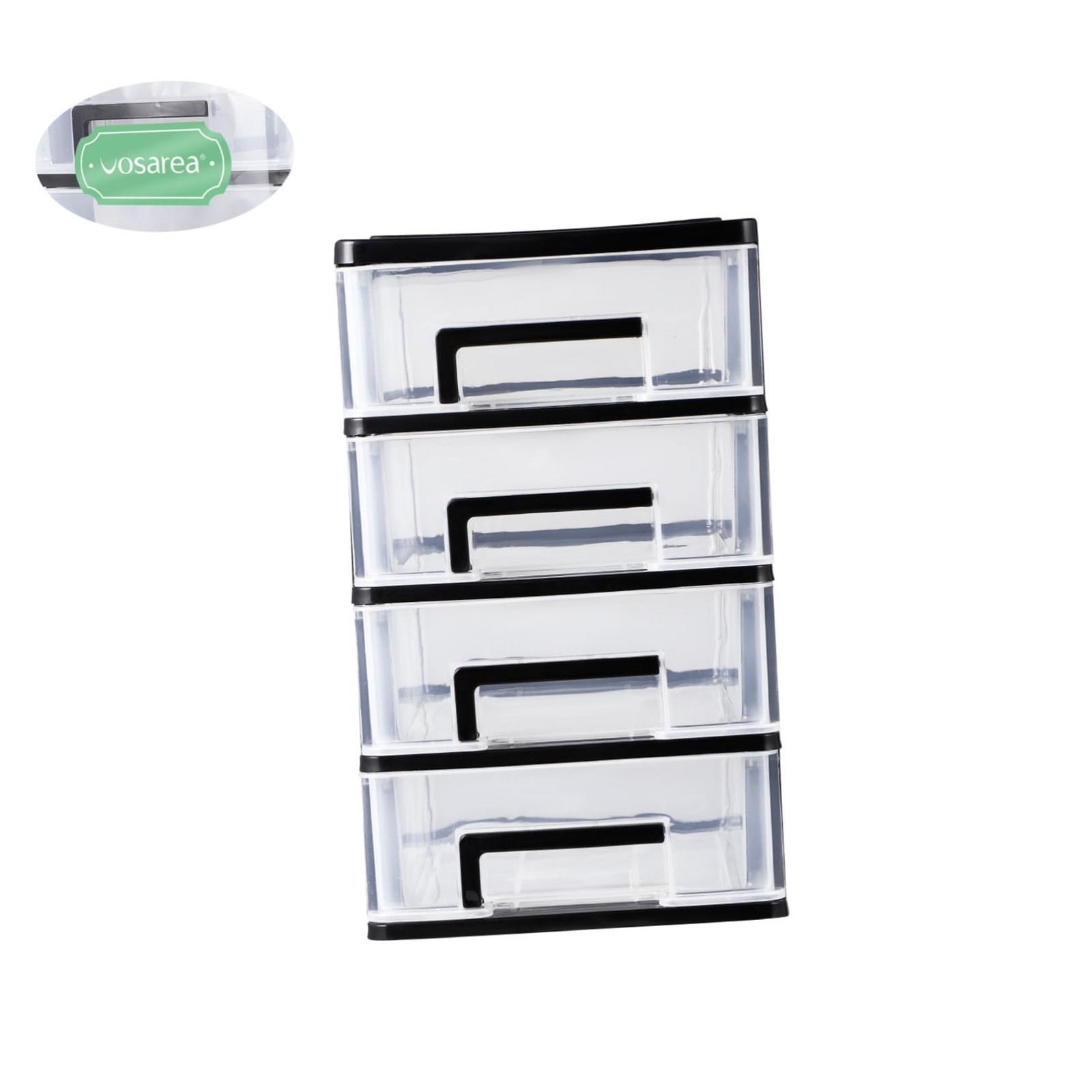 Plastic Drawers – 4 Layer Small Desktop Organizer 25.20X21.00X15.20CM, Black