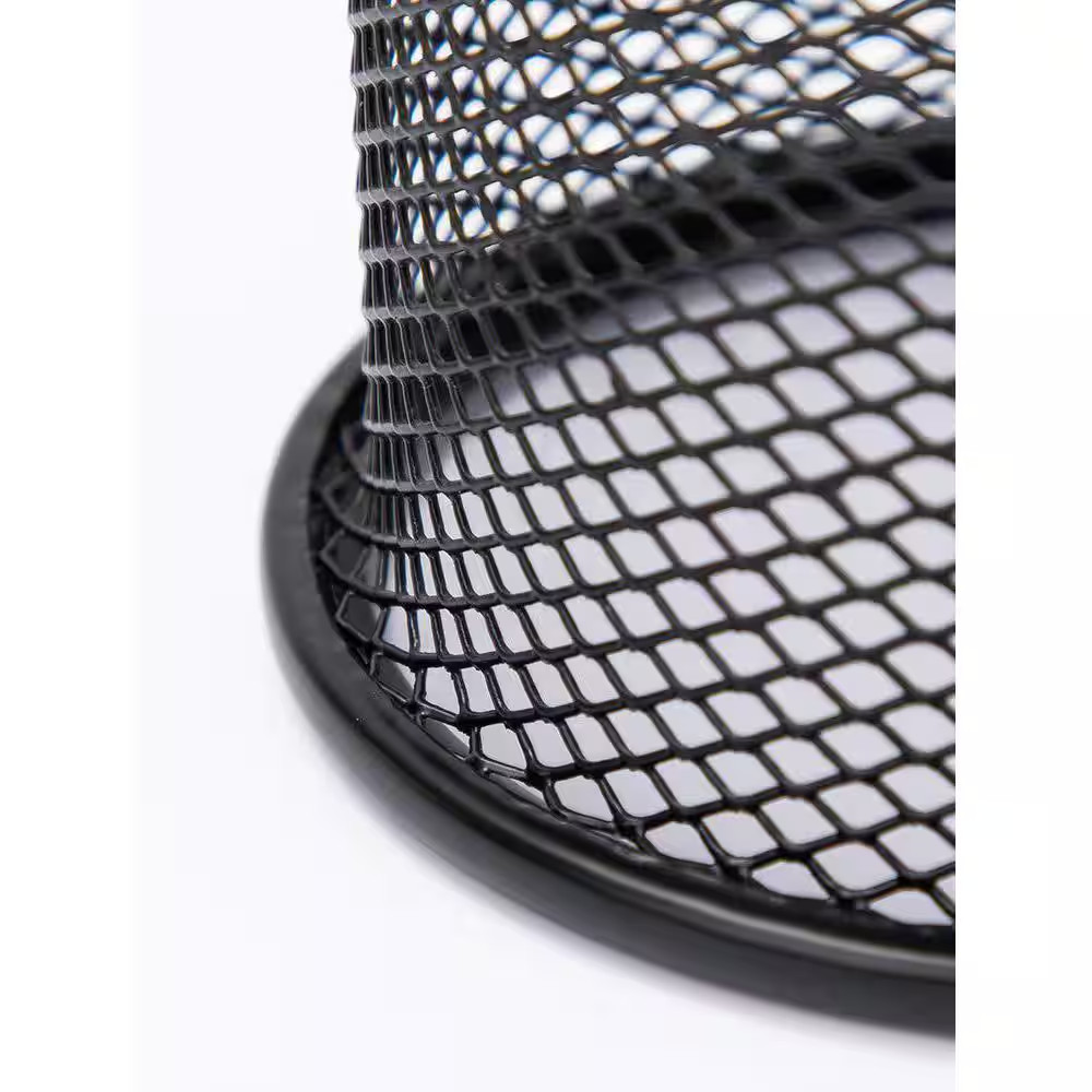 3.5 X 3.5 X 3.9 In. Steel Wire Mesh Black Pen Holder Cup for Desk Office Organiz
