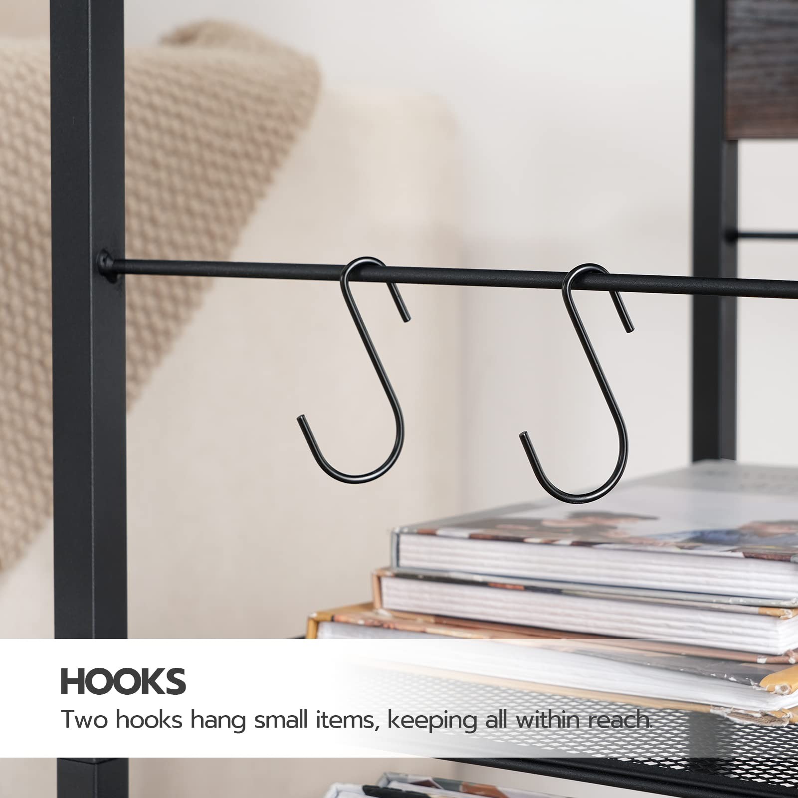 HOOBRO Industrial Printer Stand, 16.5” x 11”x 25.2”, Rustic Brown + Black