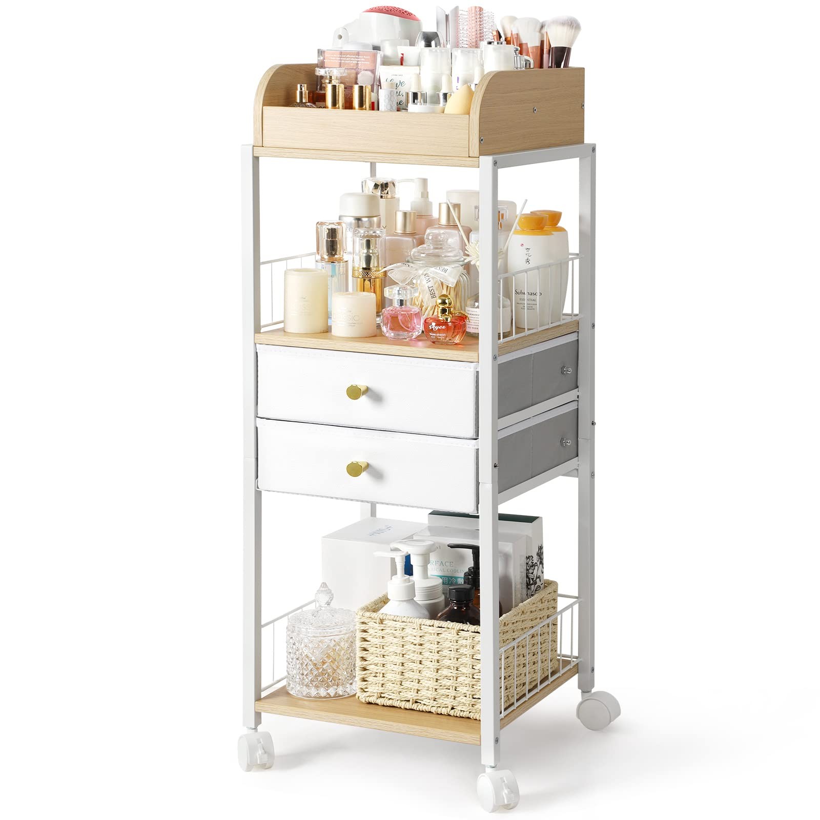 Makeup Organizer, Floor Skincare Organizers, Make Up Organizers and White