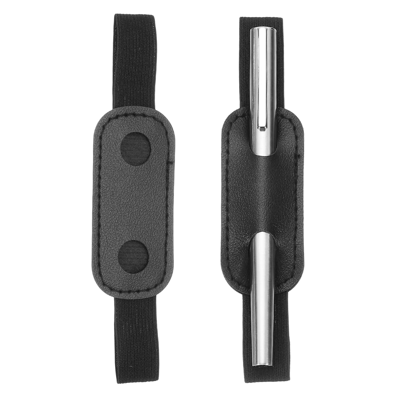 2 Pcs Adjustable Pen Loop Holder for Notebook, PU Leather Pen Holder Pencil S…