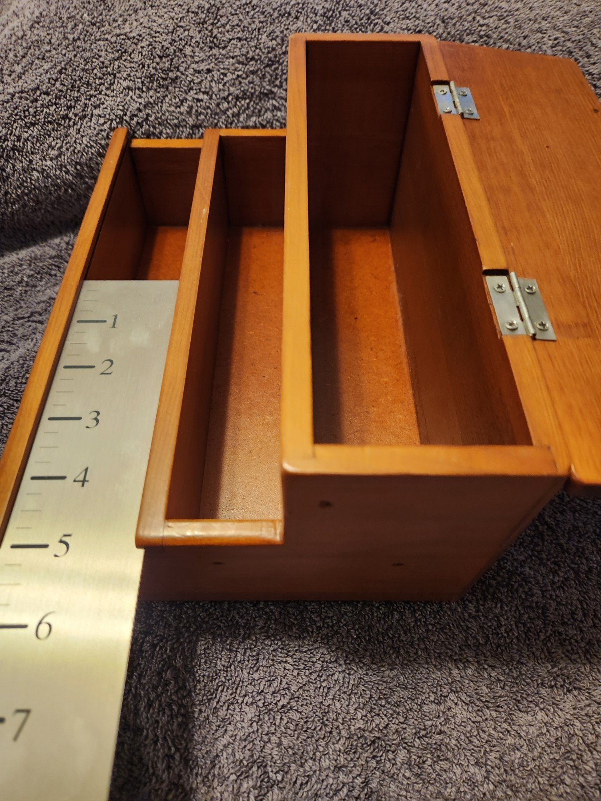Vintage Pottery Barn Kids Desk Top Organizer 3 Compartment, Lidded Brown VGUC
