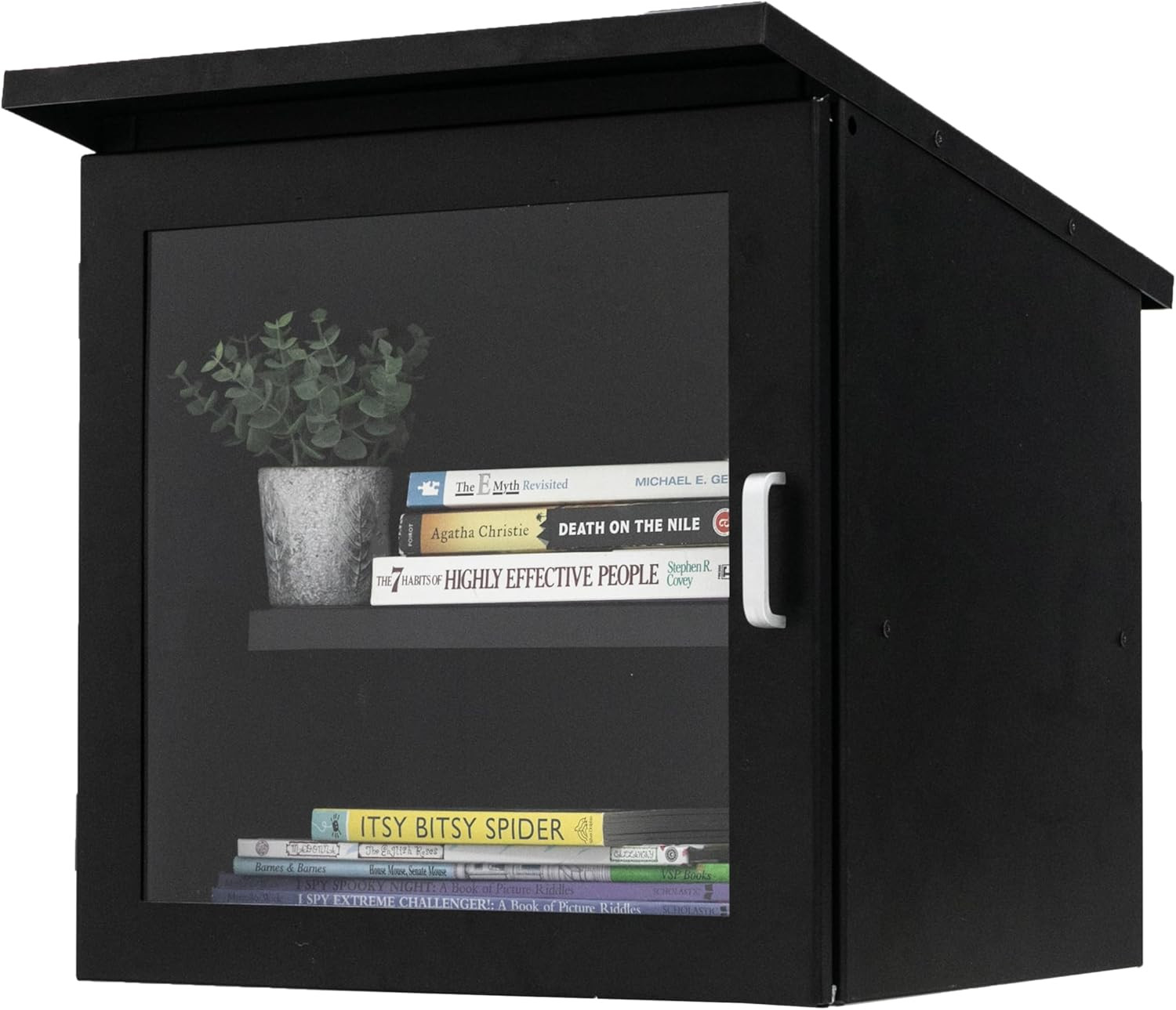 Outdoor Library Book Box – Free Literature Exchange Kit for outside – Black Powd