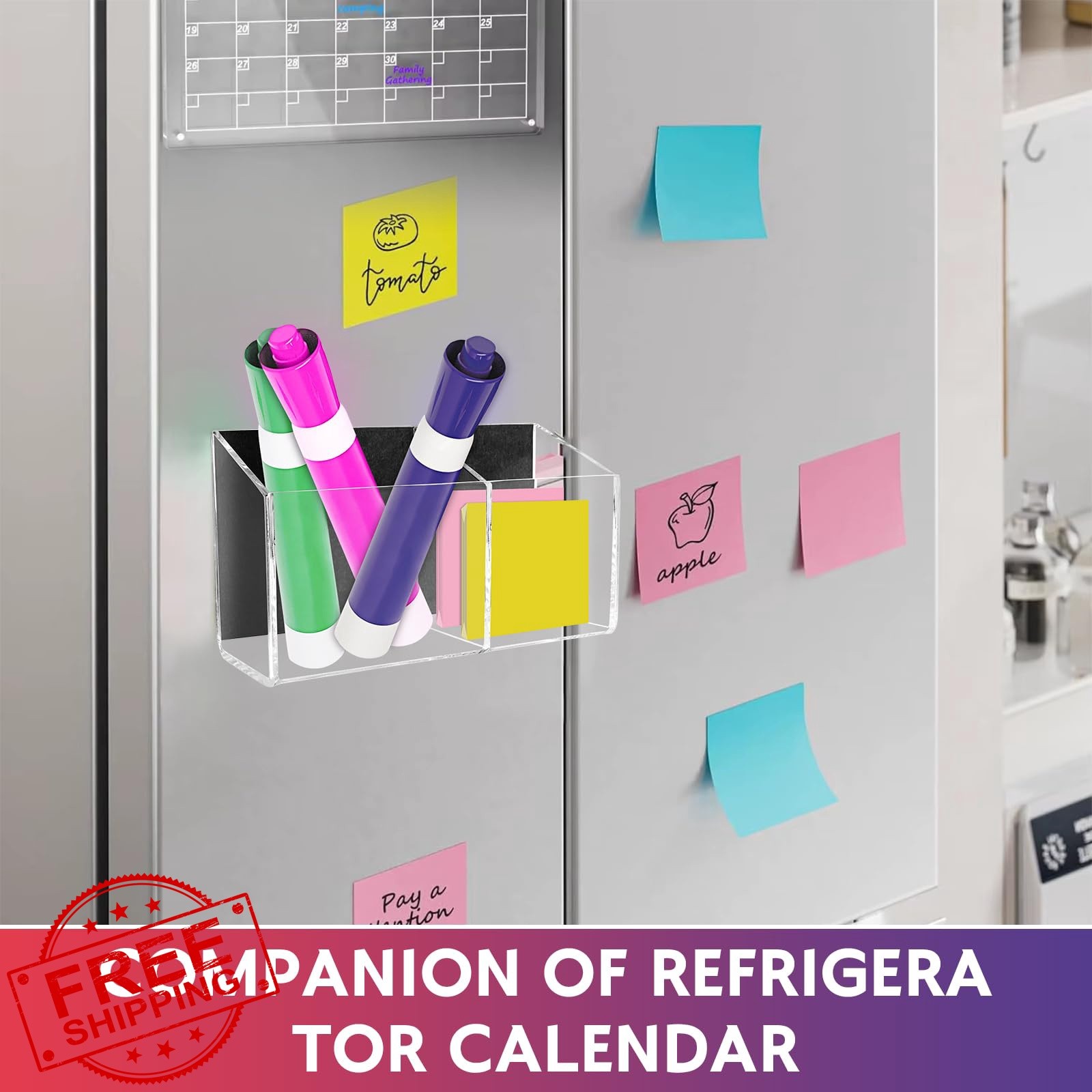 WYFHLPMMA Magnetic Pen Holder Clear/Brown