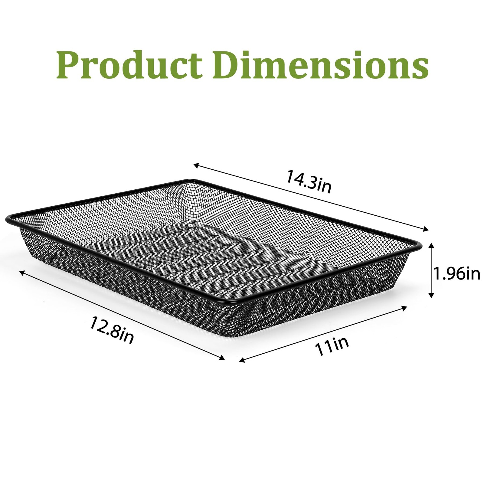 Office Metal Mesh Basket Desk Single Paper Tray Organizer Flat Letter Black