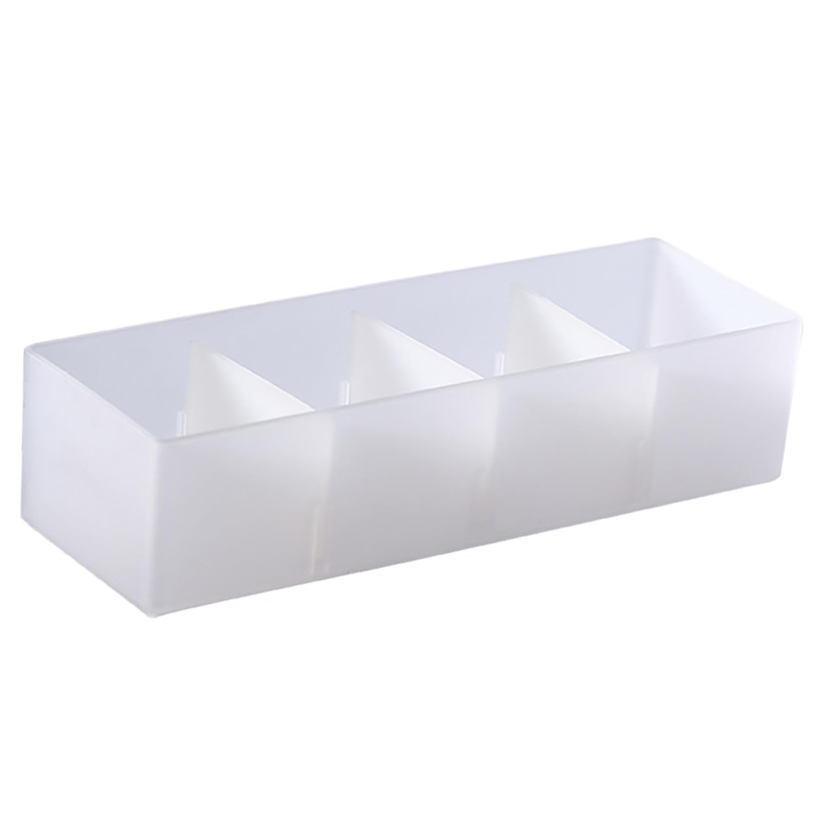 4 Section Drawer Organizer Tray with Removable Partitions, Stackable Transluc…