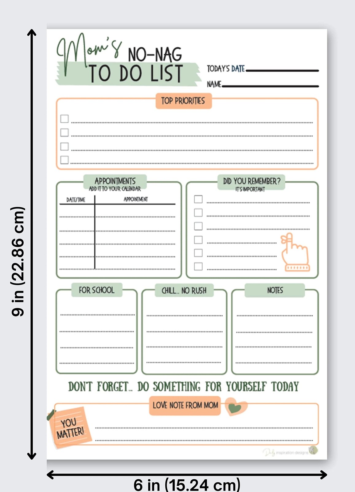 Mom’s No-Nag To-Do List, 50 Tear-Off 6″x9″ 6 inches X 9 inches, Multi-Colored