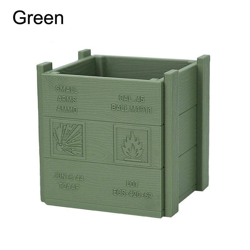 Ammunition Box Pen Holder Military-Themed Enthusiasts Office Desk Organizer Gift