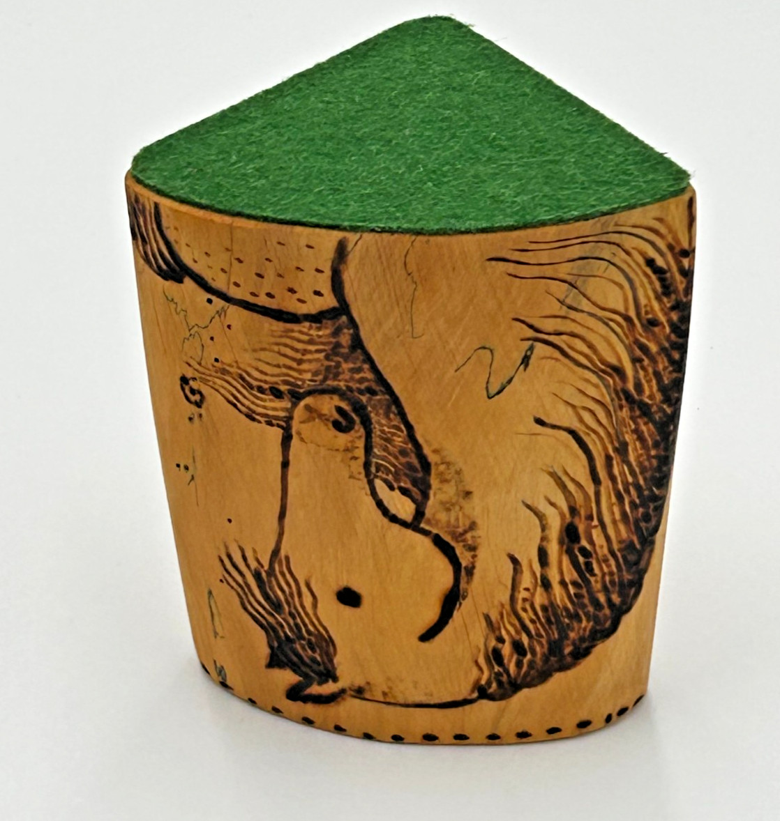 Burned Wood Horse Pencil Holder Vase Handmade Desk Accessory Equestrian