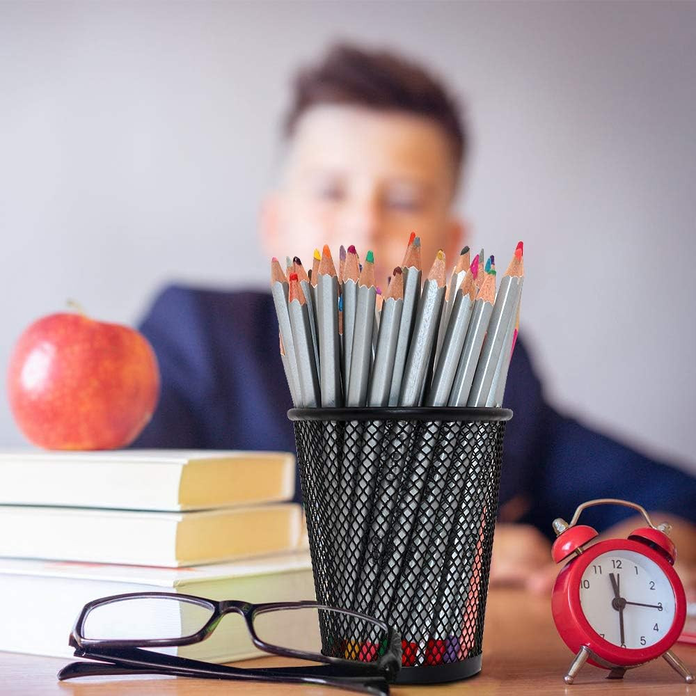 4 Pack Pen Holder Metal Mesh Pencil Holders round Shaped Pen Holders for Desk Of