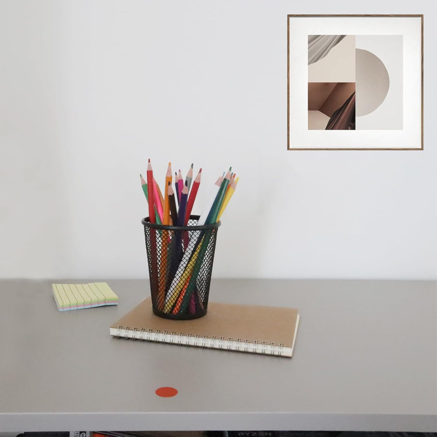 Desk Pencil Pen Holder, Wire Mesh Pen Cup Holder for Desk Organizer and Office D