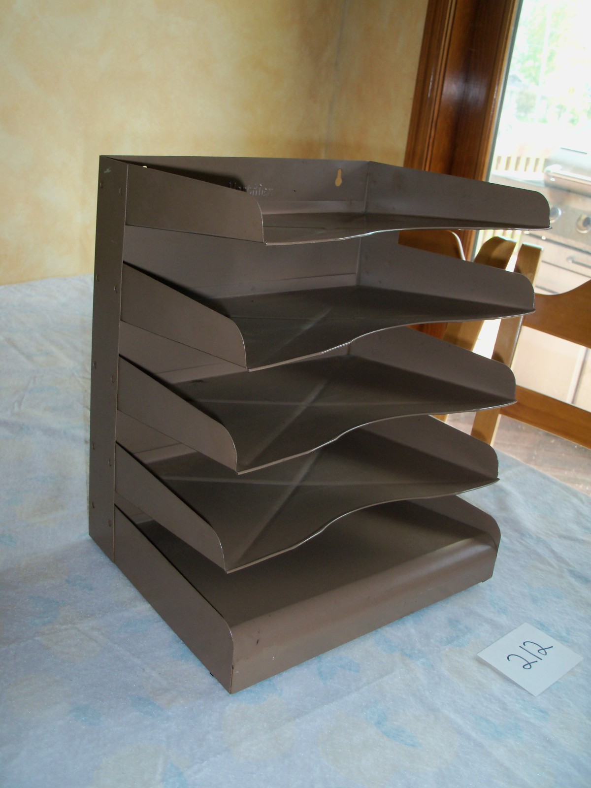 Nice VTG VERTIFLEX Industrial Metal Desk Paper Tray Organizer 5 Tier Slot File