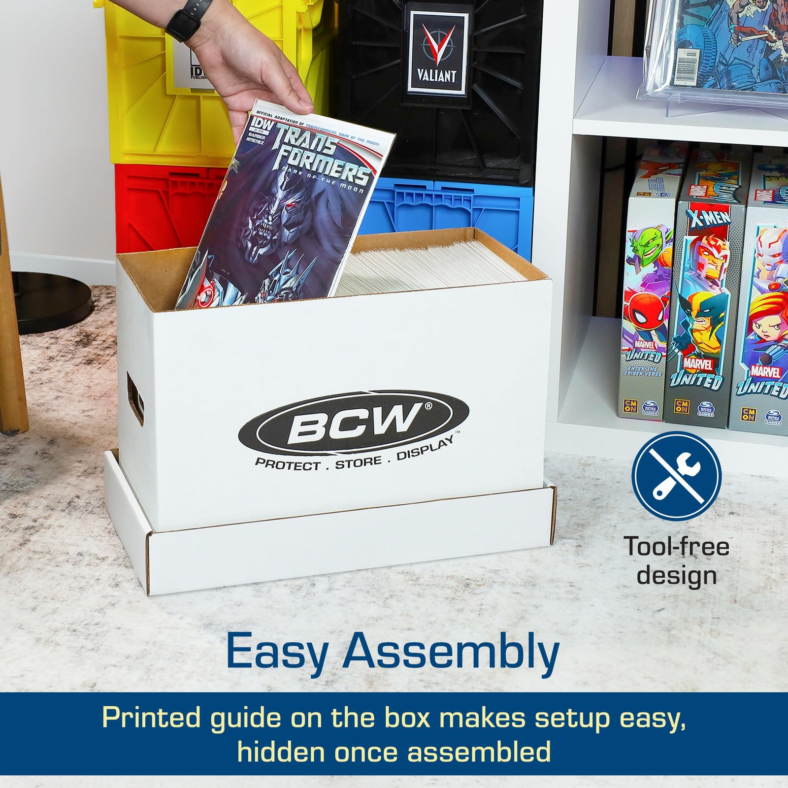 BCW Short Comic Storage Box – 3 Pack | Holds 150-175 3 Pack, White