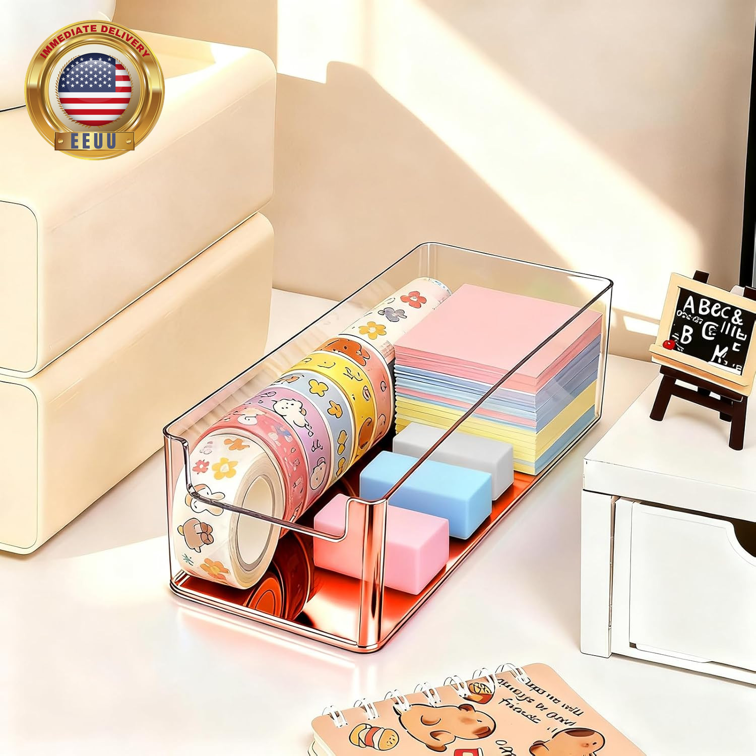 3Pcs Plastic Drawer Organizer, 3 Sizes Desk Drawer Divider Organizers and Contai