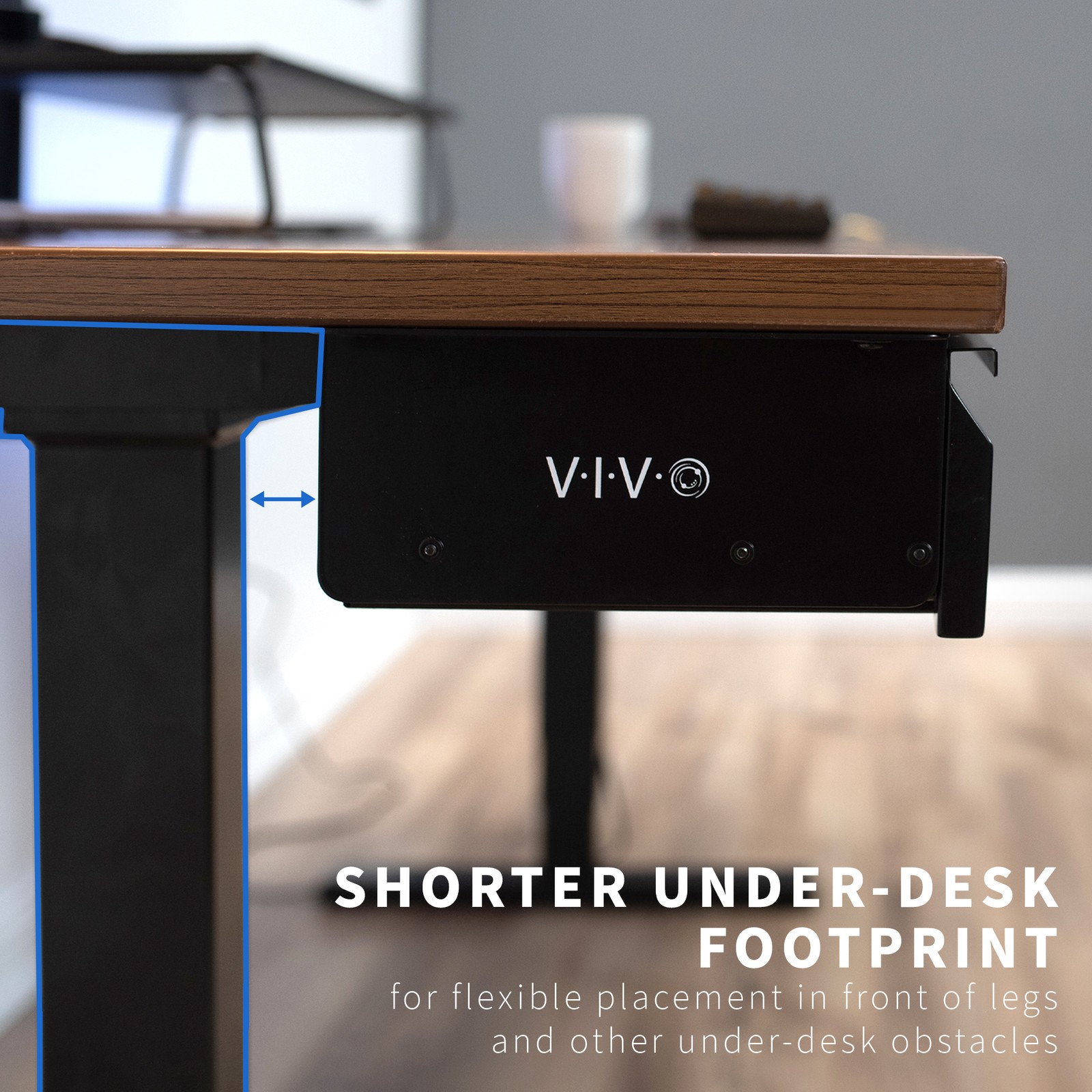 VIVO Black Space Saving 16″ Pull Out Under Desk Storage Drawer without Shell