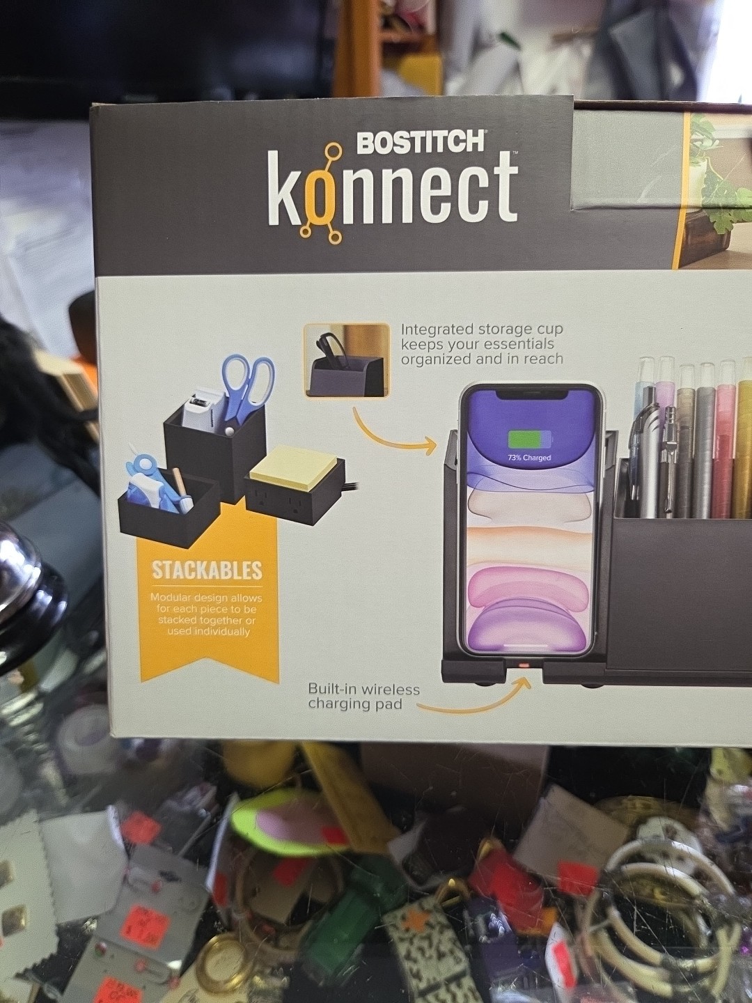 Bostitch Konnect 4-piece Wireless Charging Desk Organizer Kit NEW Sealed
