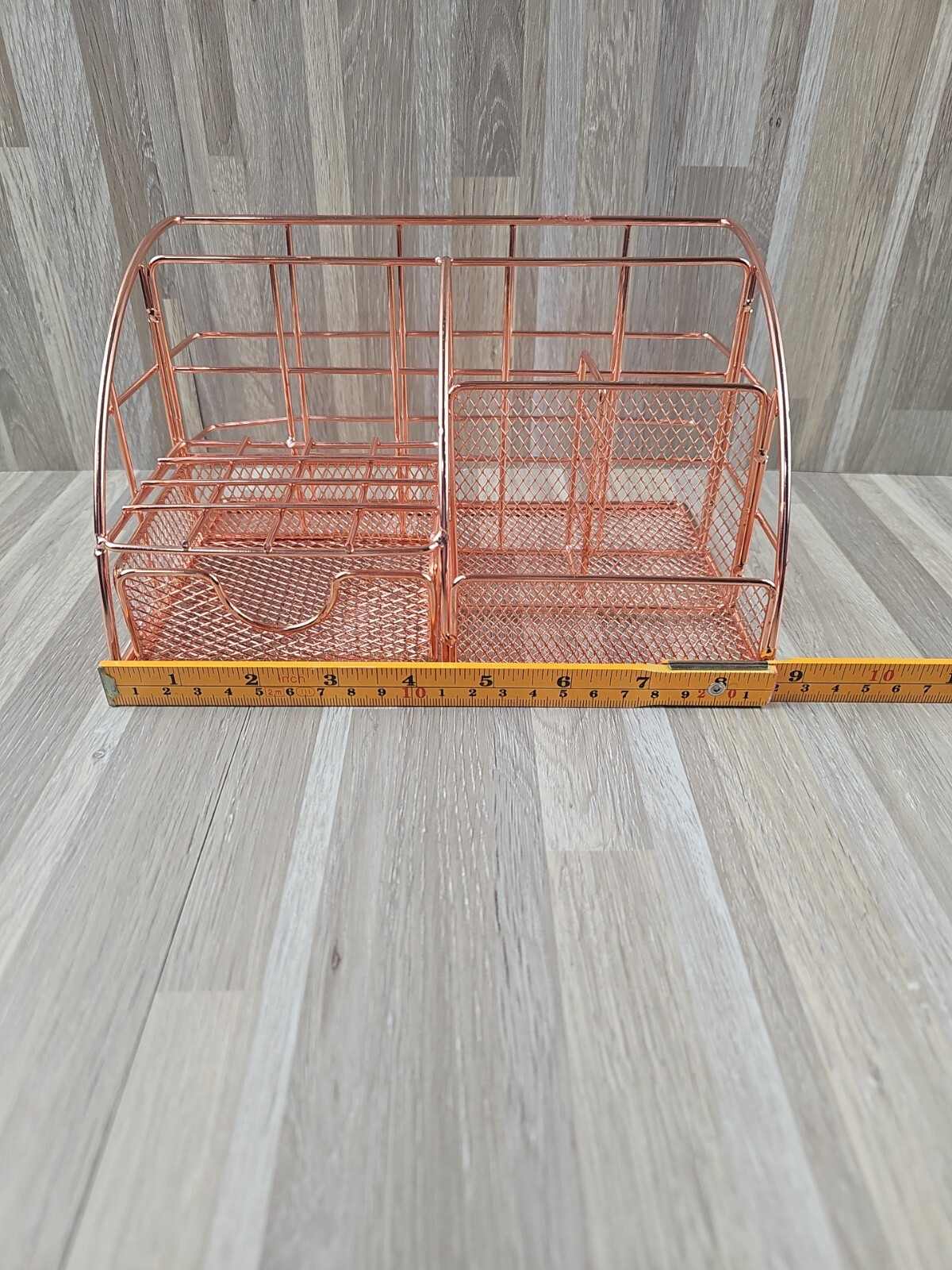 Rose Gold Metal Desk Organizer