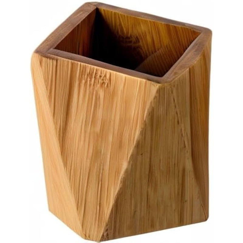 Bamboo Desk Organizer Eco Friendly Storage Pens Brushes Clips Stationery New