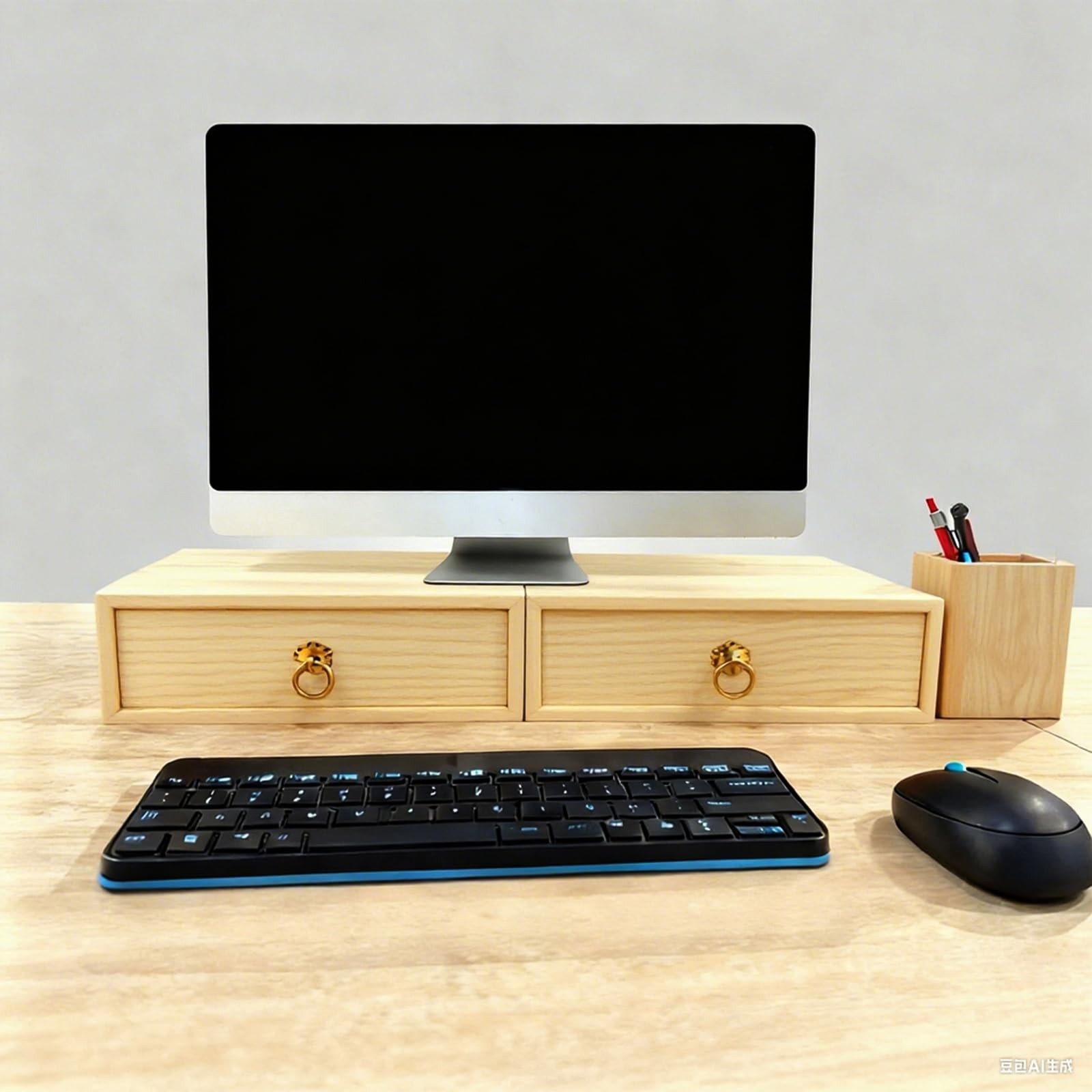 LONG TAO Natural Wooden Storage Box 9.8×7.9×3.1 inches, natural wood color