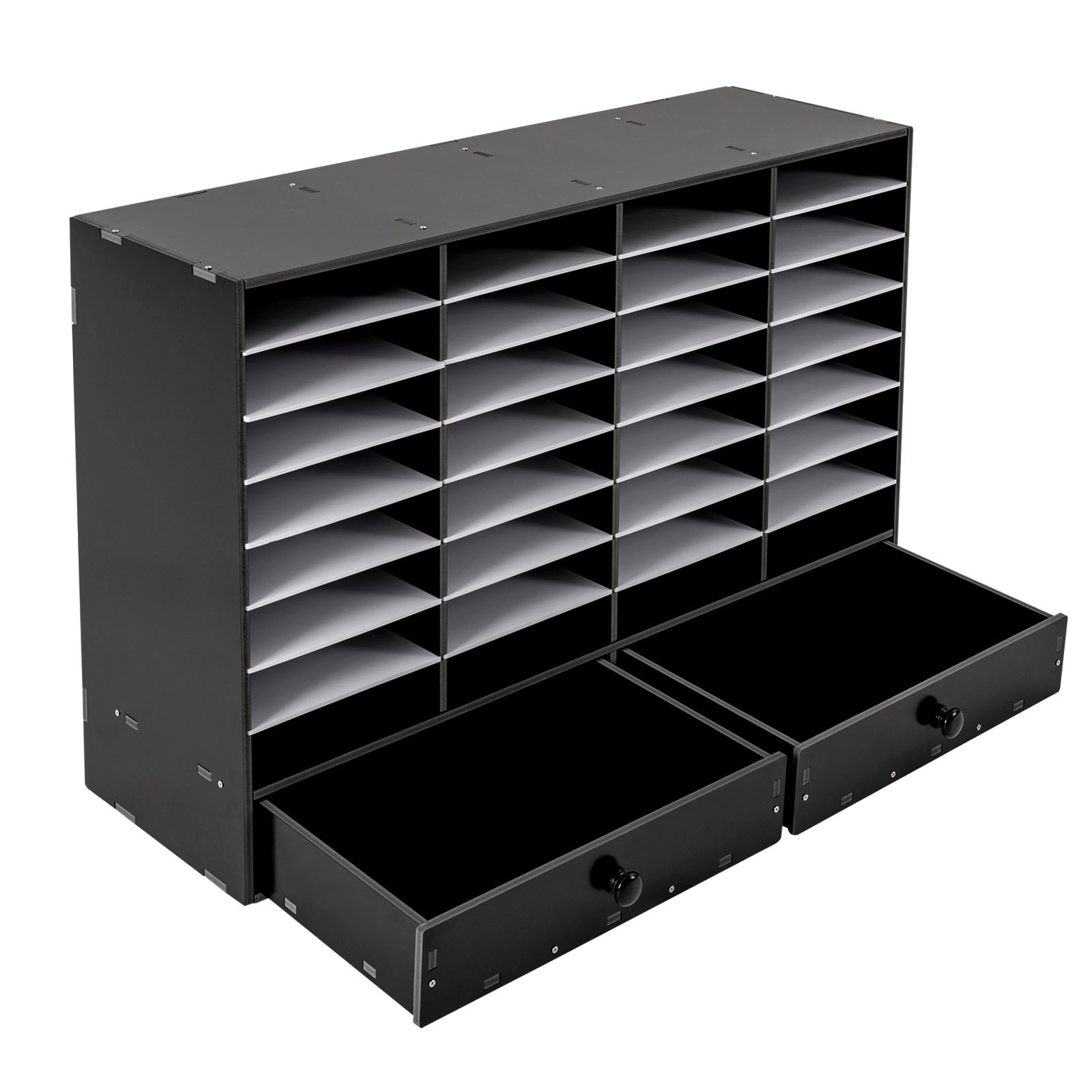 PVC 32-Slots Office File Storage Shelf Organizer Desk Folders Mail Sorter Rack
