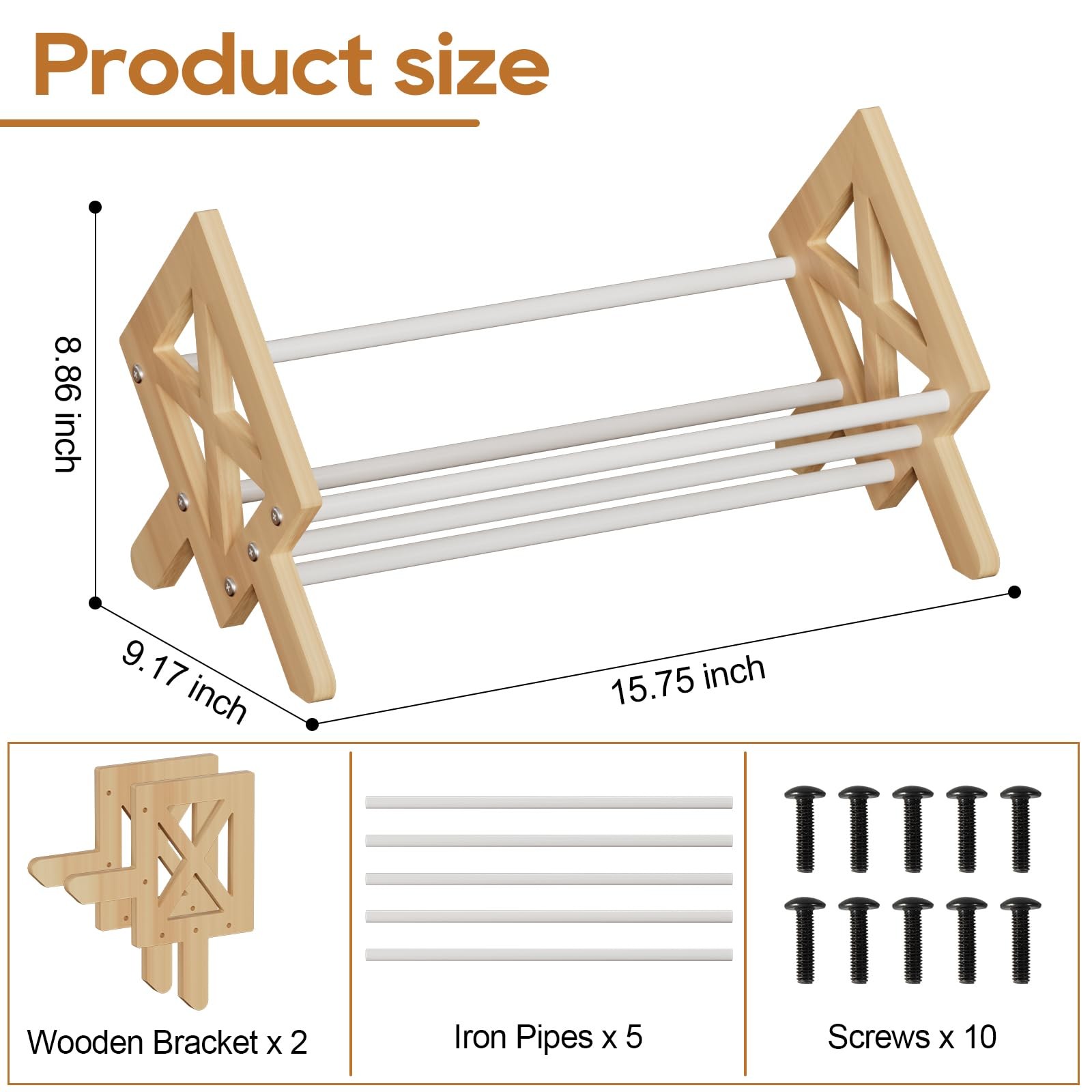 ART-GIFTREE Desktop Bookshelf 15.75 inches x 9.17 x 8.86 inches, White