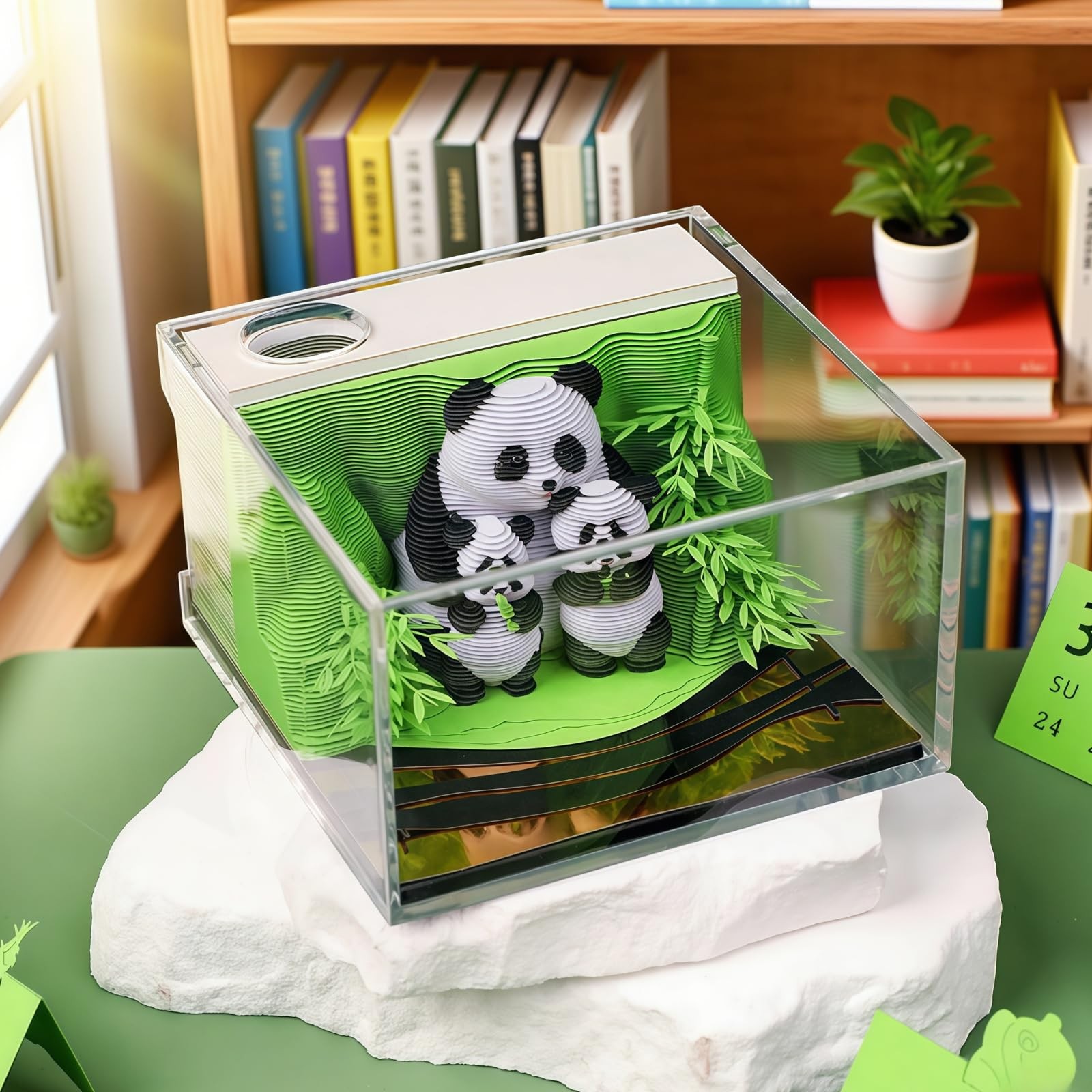 3D Calendar 2026, Panda Family Time Piece Calendar 2026, Daily Tear-Off Memo Pad