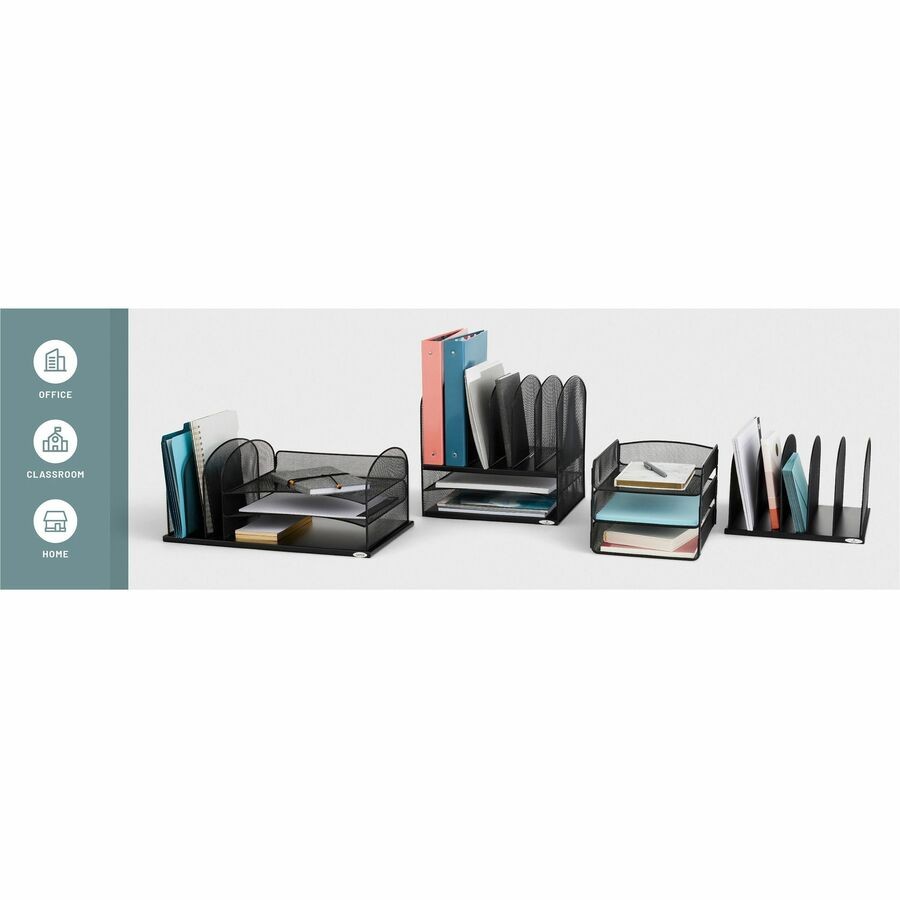 Safco 3253BL Mesh Desk Organizer Black 8 Compartments Steel