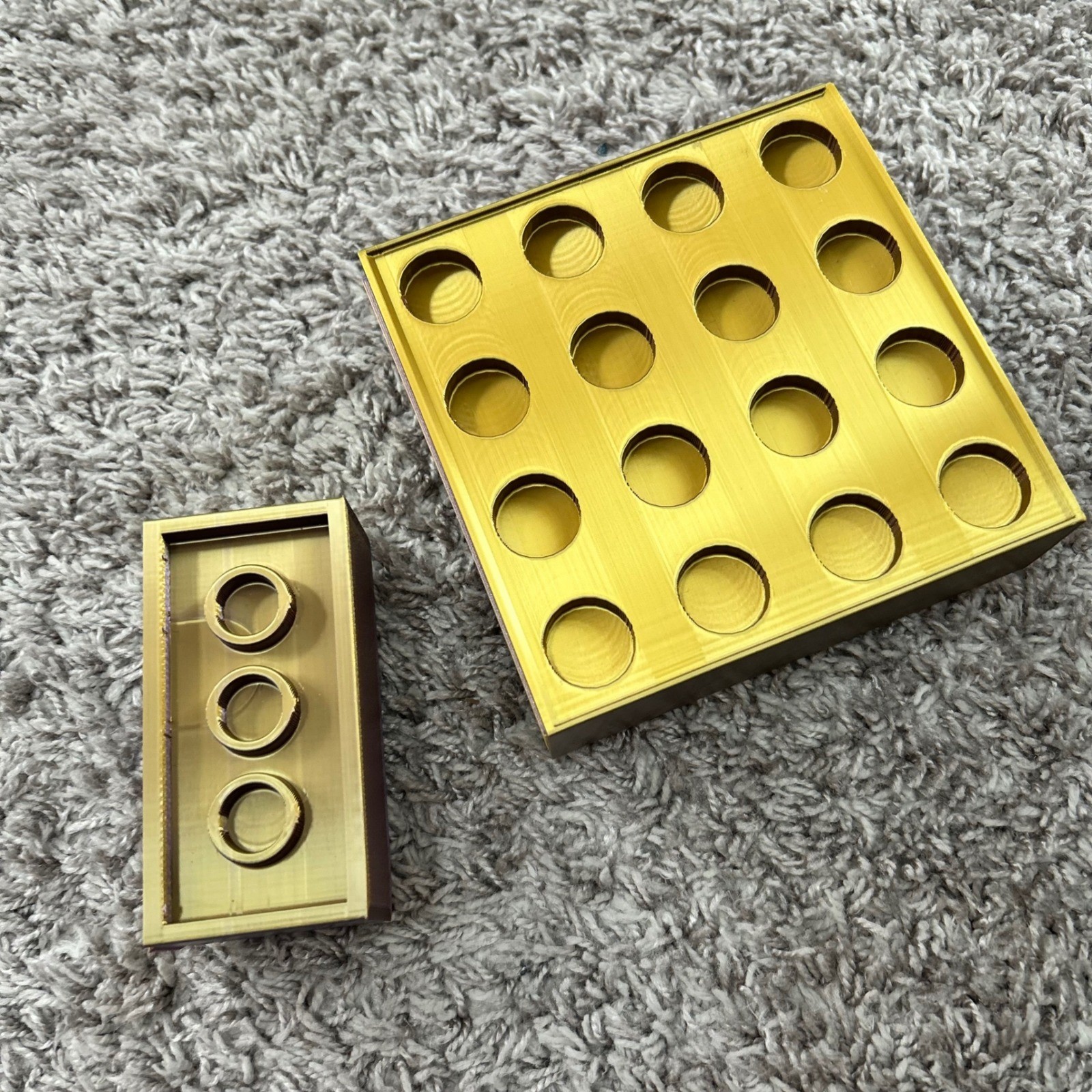 Purple Gold 3D Printed Building Block Desk Organizer Set Drawer Tape Dispenser