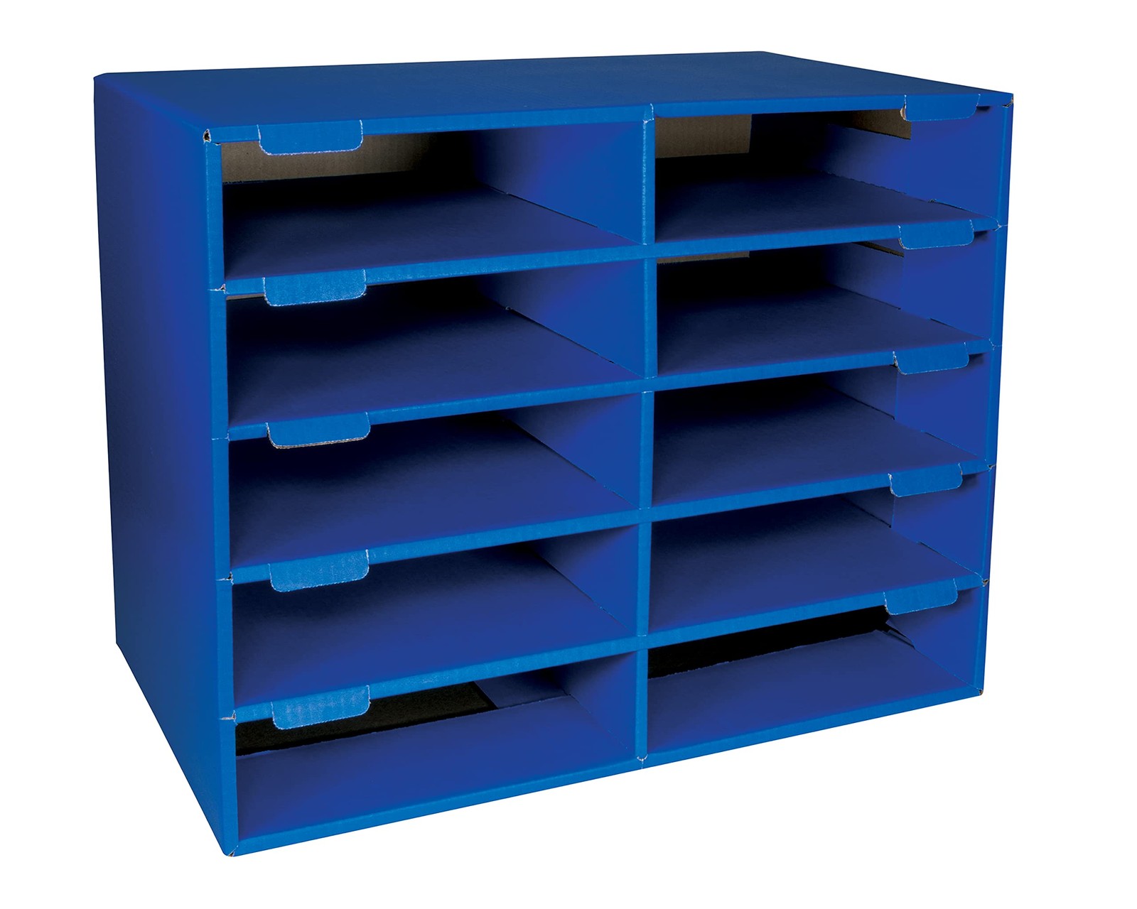 Classroom Keepers Sturdy Cardboard Mailbox, 10-Slot, Blue, 16-5/8″H x 21″ W x…