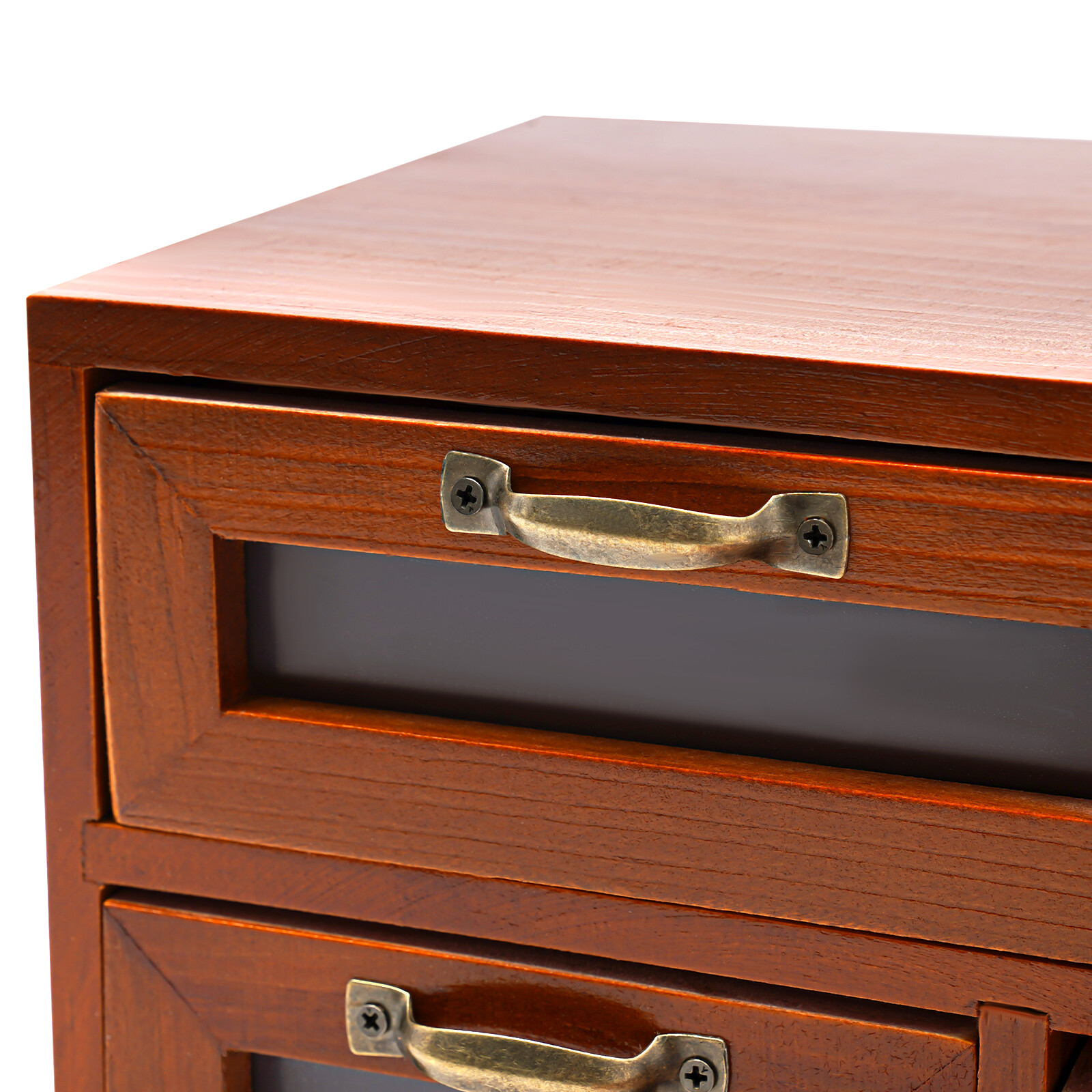 Desk Organizer with Drawers Wooden Desktop Storage Cabinet Storage Box 4 Drawer