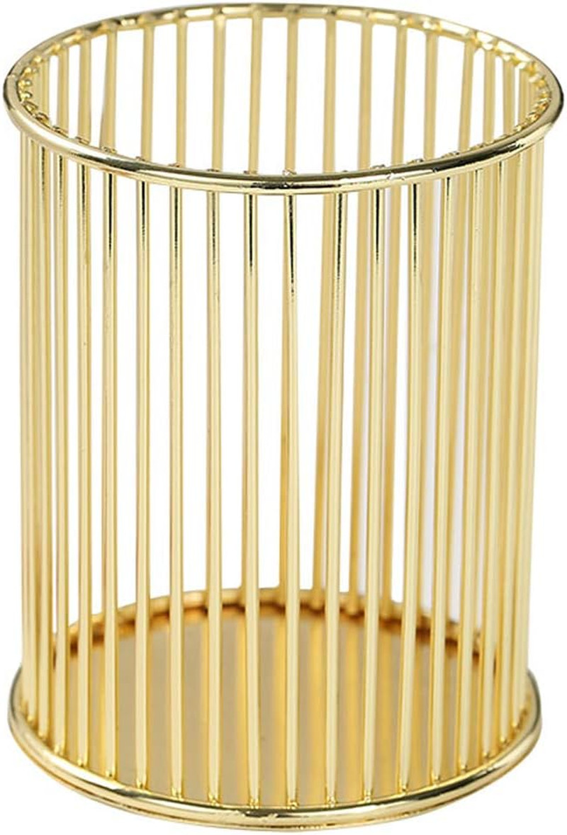 Gold Metal Pen Holder for Desk, Makeup Brushes Cup, Pencil Holders, Office&Home