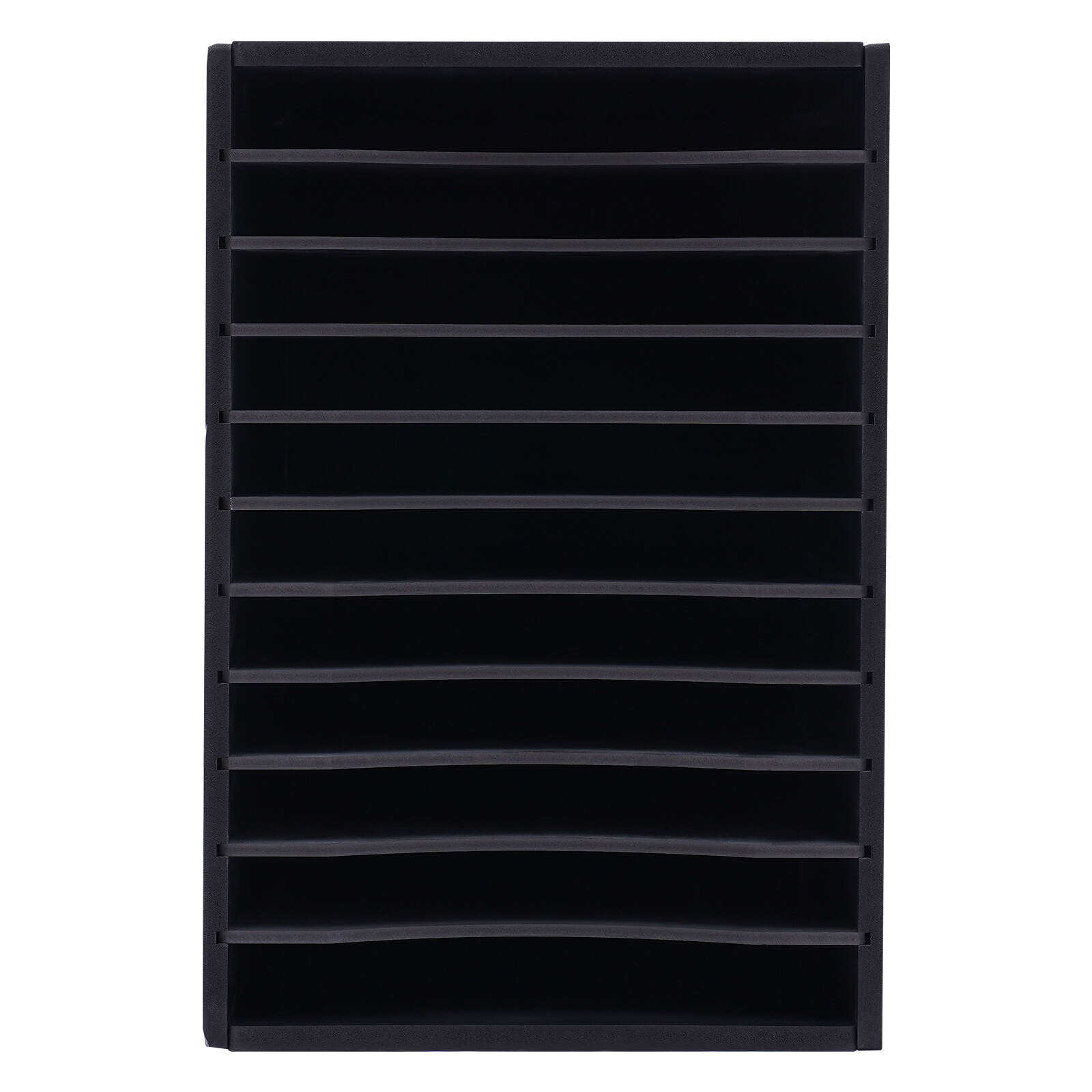 Vertical Desktop Organizer, 11 Compartment, Black, Letter-size Shelves