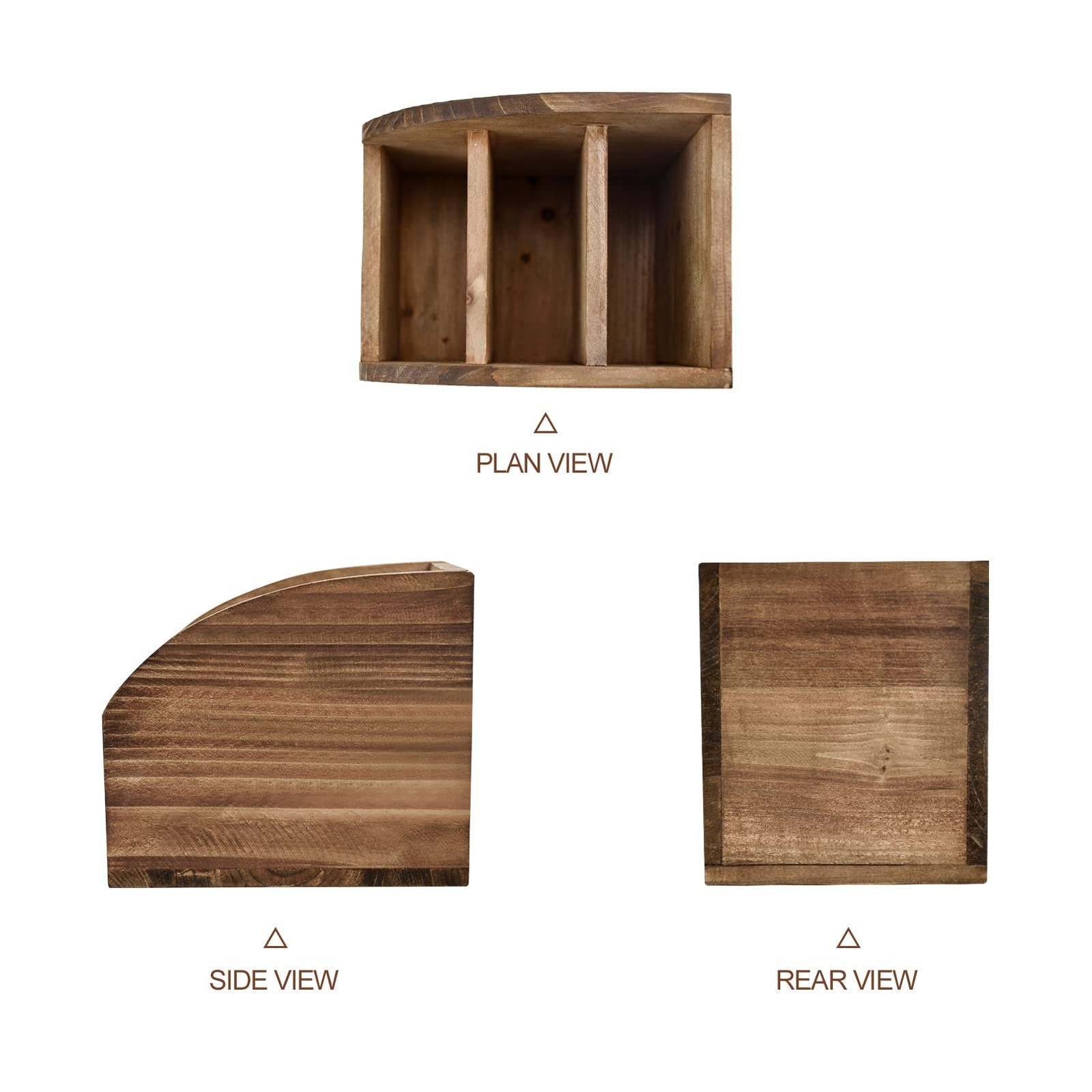 OKSQW Rustic Vintage Wooden Desk Organizer Farmhouse Wood Light Brown-S