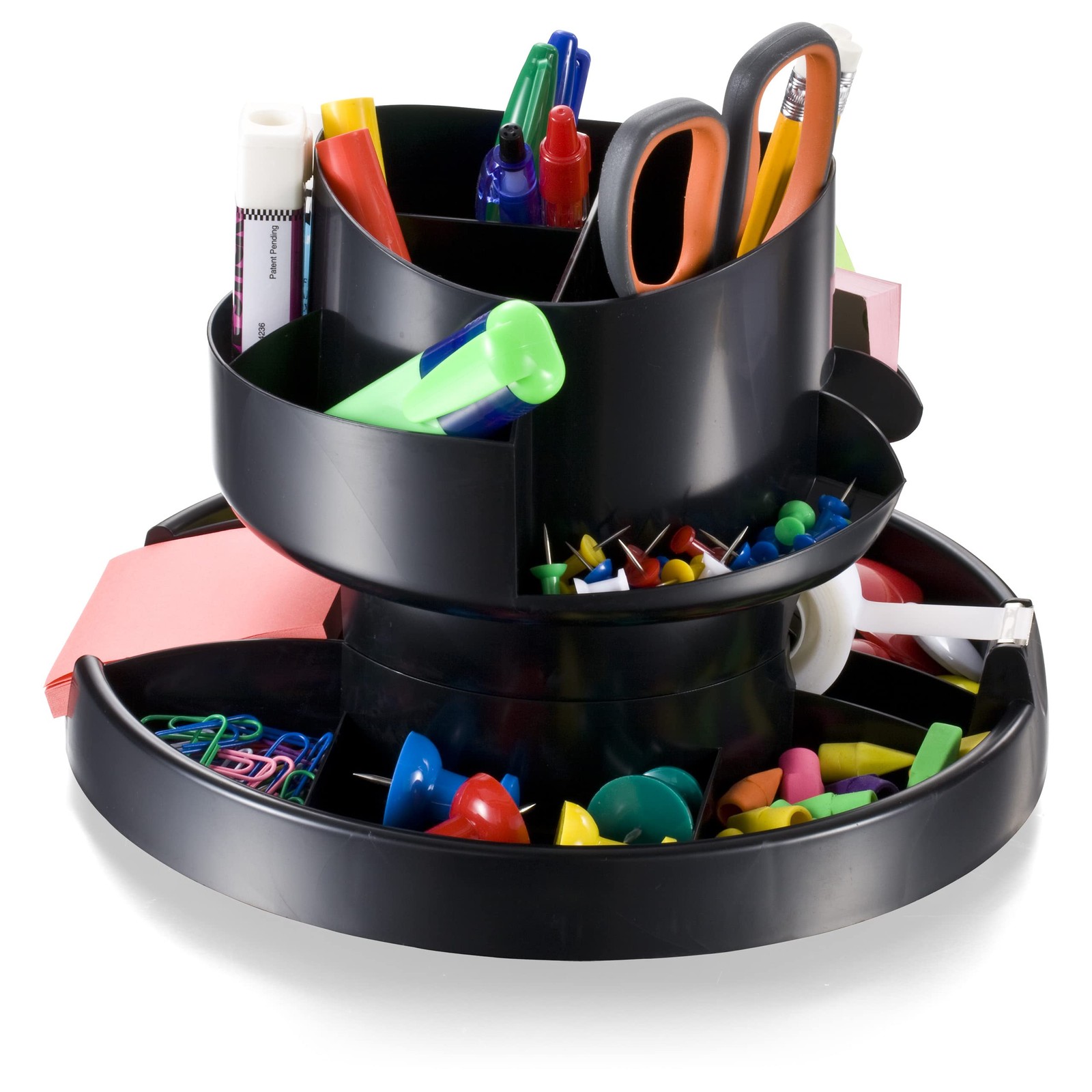 Recycled Rotary Organizer, 16 compartments, 10 1/4 x 6 (Pack of 1), Black