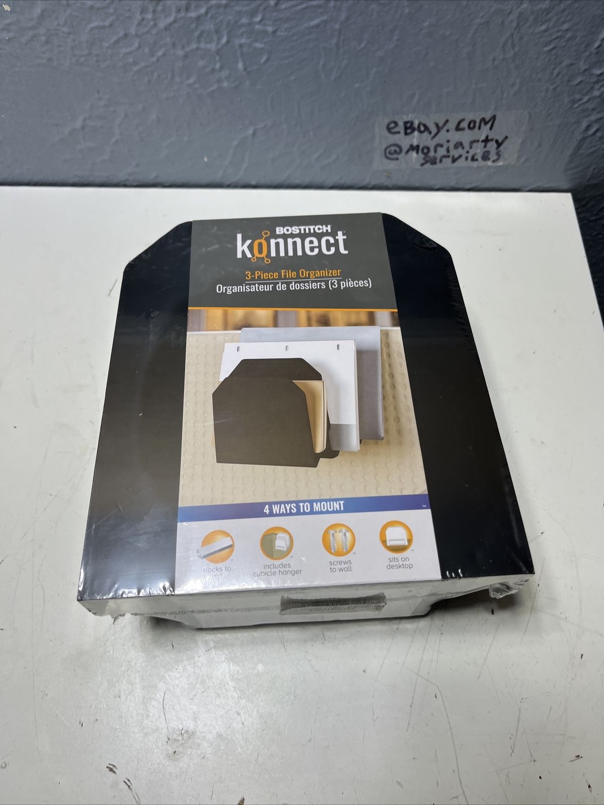 Bostitch Konnect 3 Piece File Organizer KT-3FOLDER-BLK Hanging 9.3 x 7.5 x 3.8″