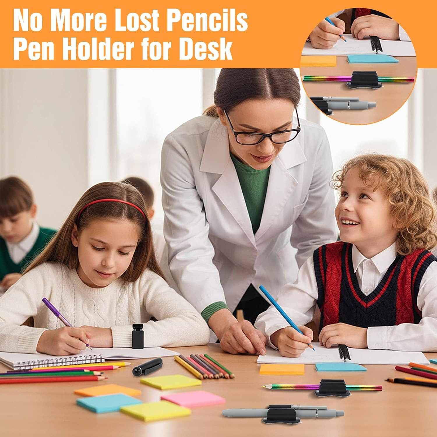 40 Pack Adhesive Pen Holders, Silicone Pencil Holder for Desk Wall Clipboard, Do