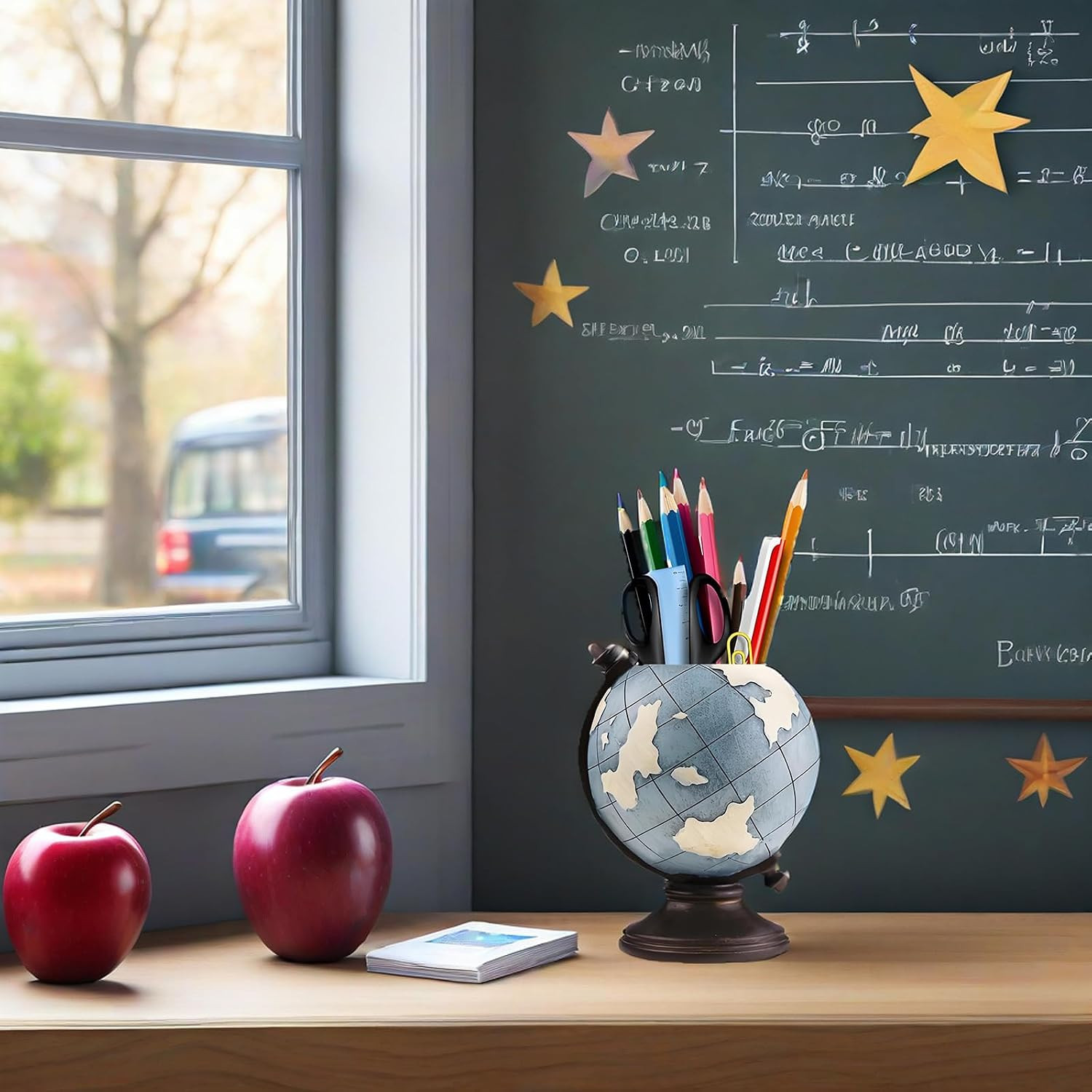 Globe Pen Pencil Holder for Desk Pen Organizer for Desk Desktop Organizer Pencil