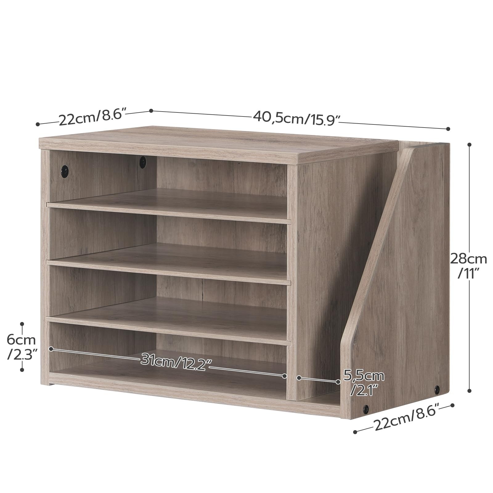Mail Sorter, Literature Organizer with Adjustable Shelves, Paper Organizer fo…